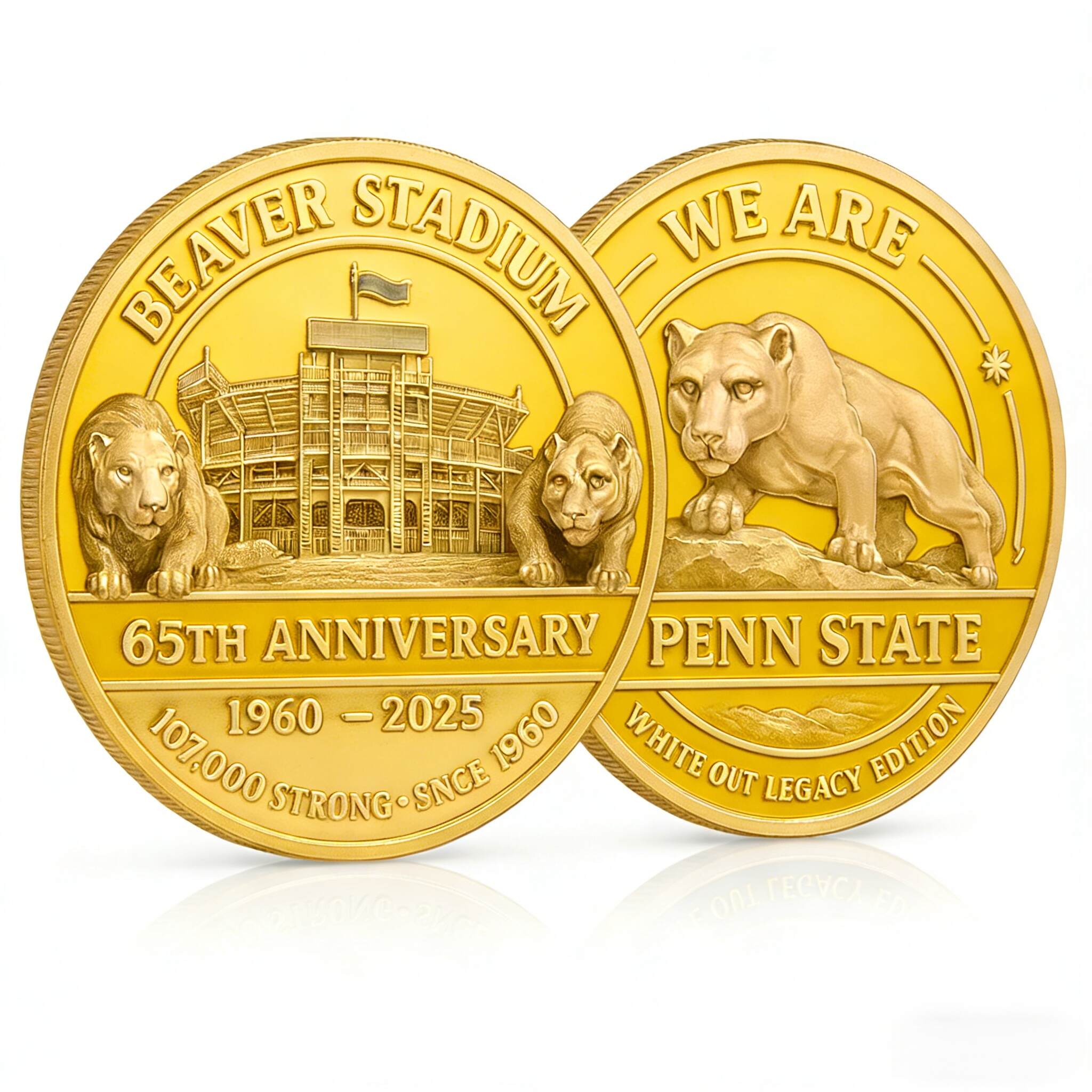 🏆 Penn State Beaver Stadium 65th Anniversary Collector Coin – White Out Legacy Edition