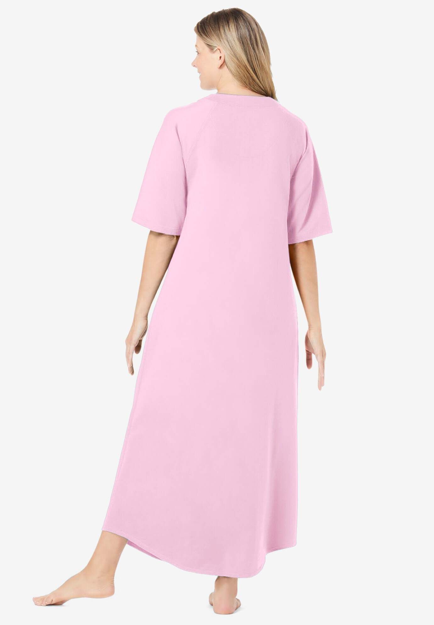 Long French Terry Zip-Front Robe