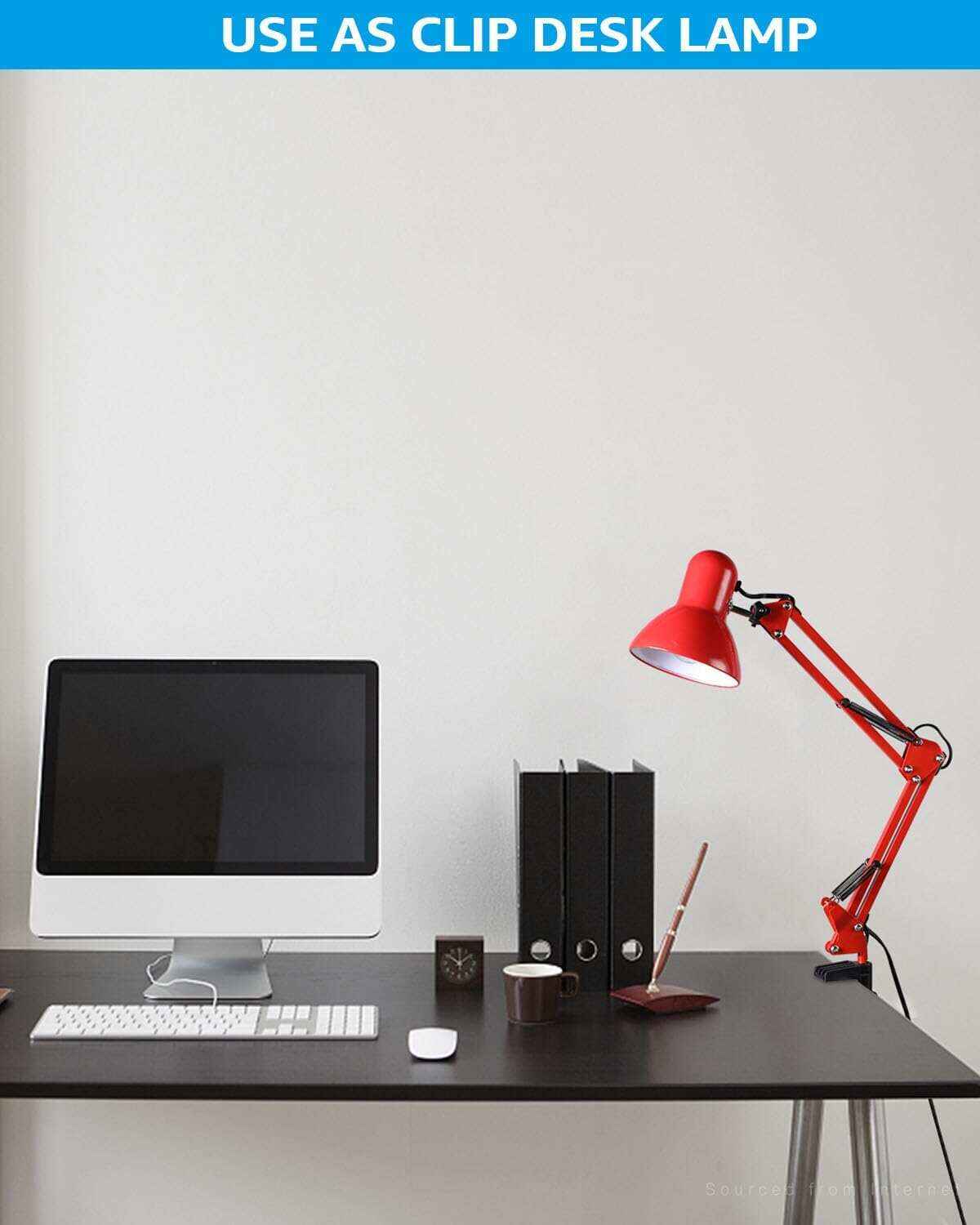 TORCHSTAR Metal Desk Lamp with Clamp, Swing Arm , Architect Adjustable Gooseneck Table Lamp, Clip Desk Lights for Home Office, Work, Study, Reading, E26 Base, Multi-Joint, Black