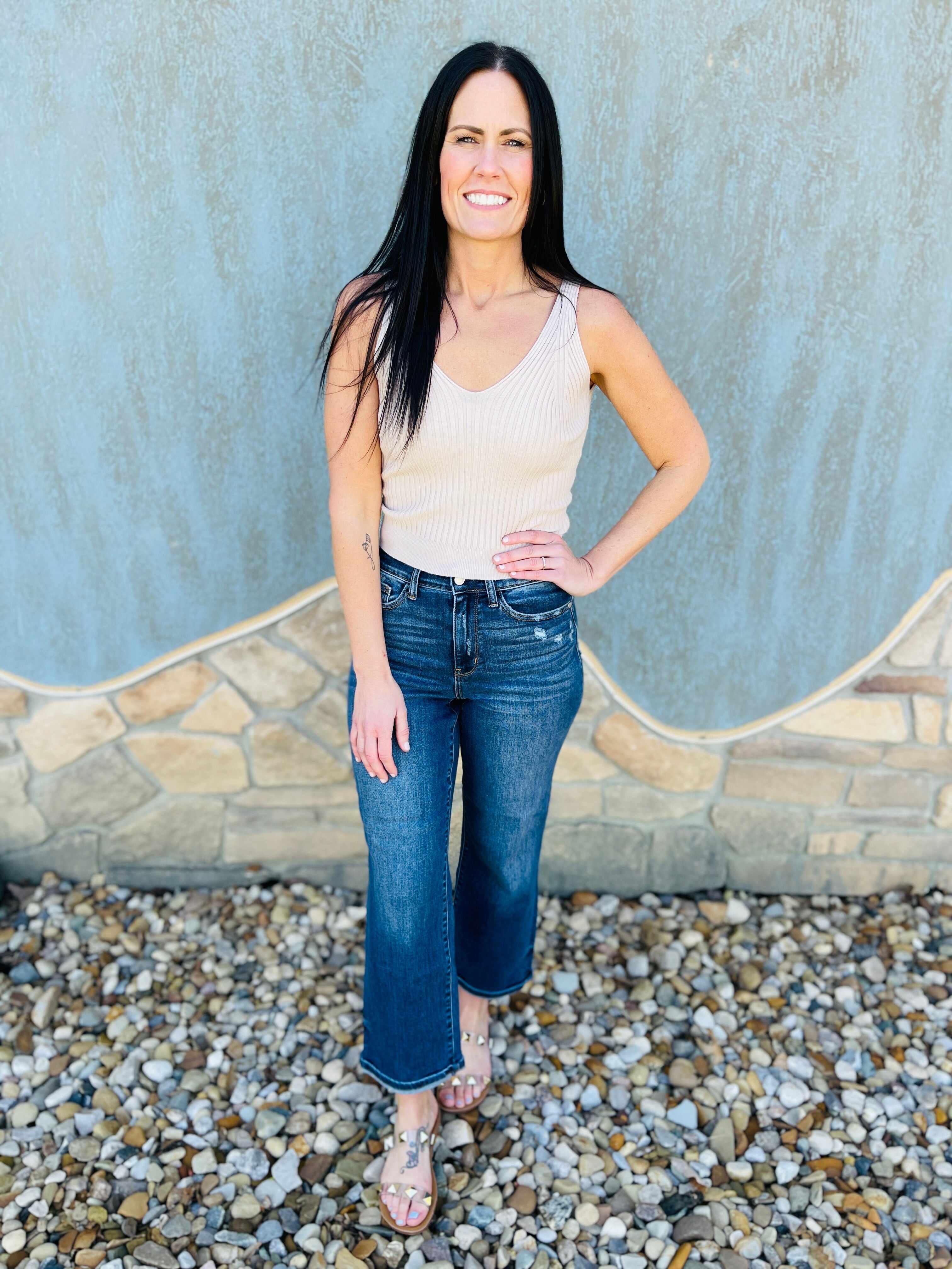 REG/CURVY No Bad Days Cropped Wide Leg Jeans