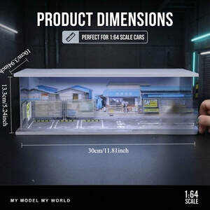 1:64 Scale Urban Graffiti Parking Diorama Display Case – Street Style Scene for Diecast Cars
