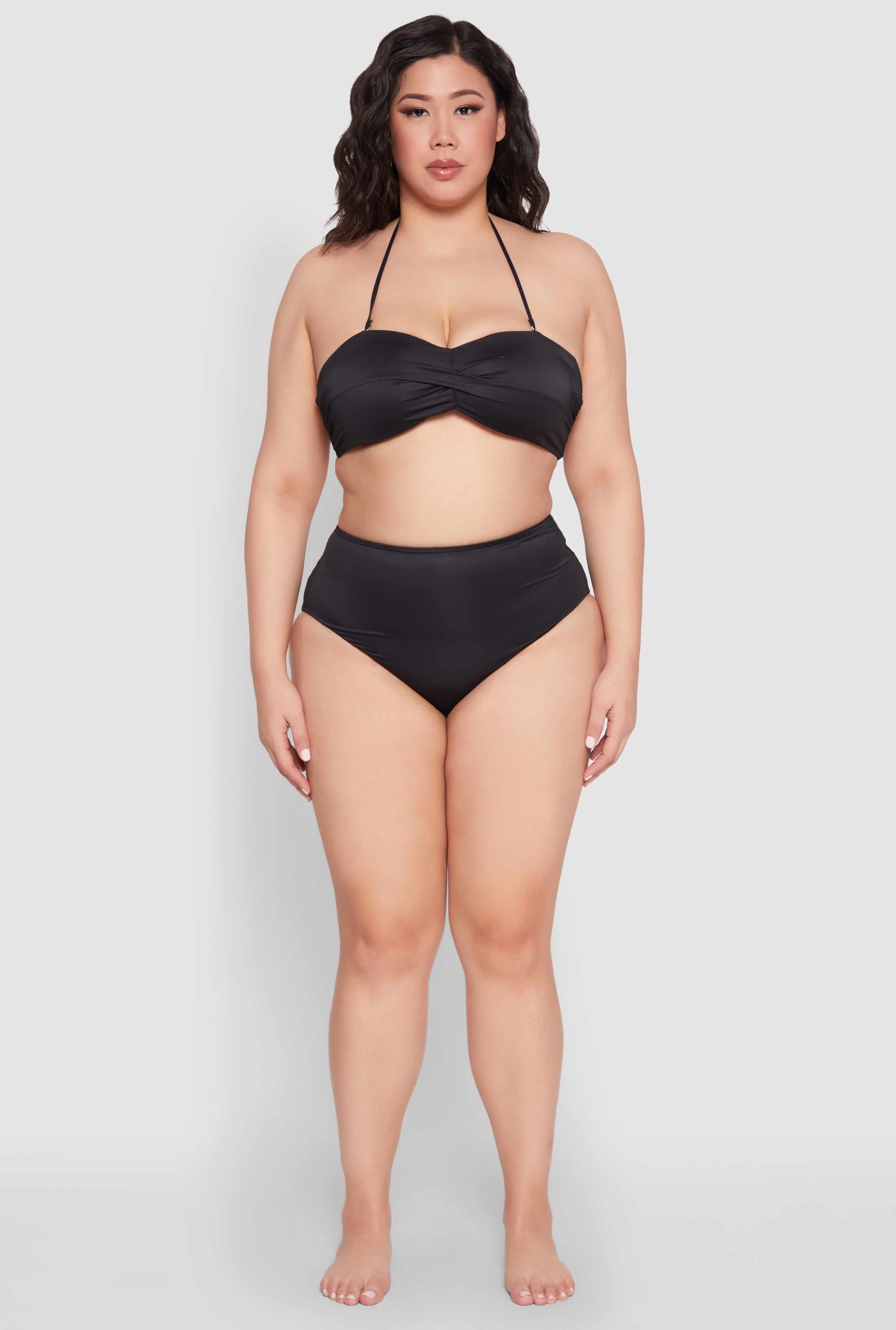 Plus Size High Waist Bikini Bottoms