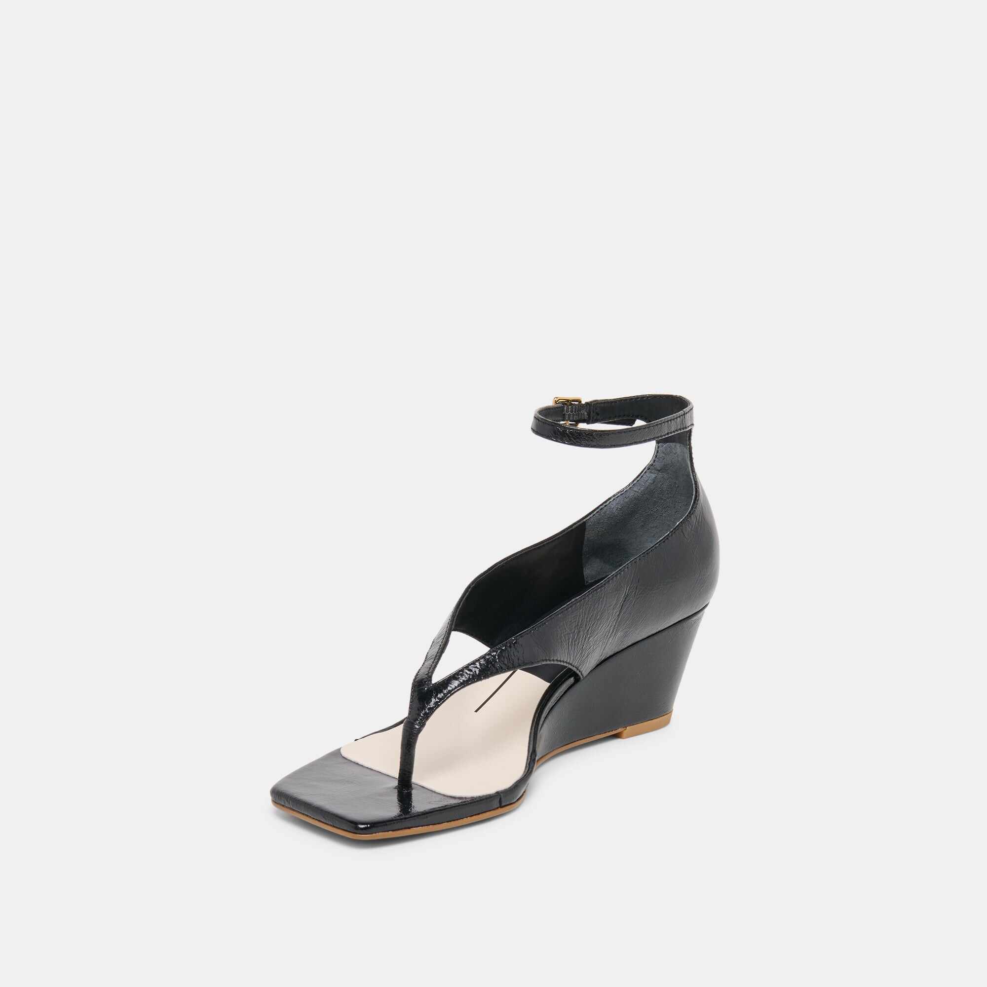 QUINNY WEDGES BLACK LEATHER