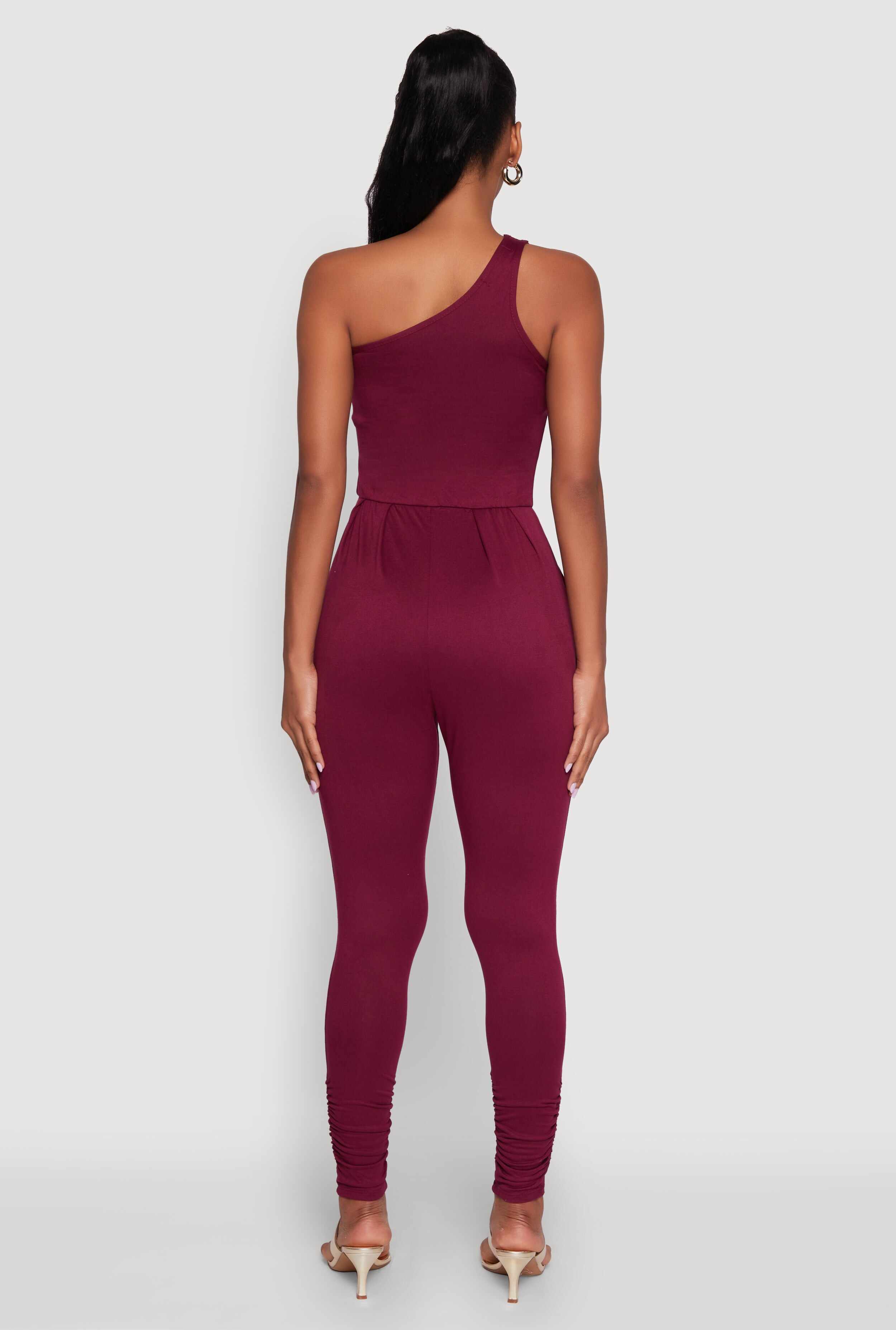 Stylish Cut Out One Shoulder Jumpsuit