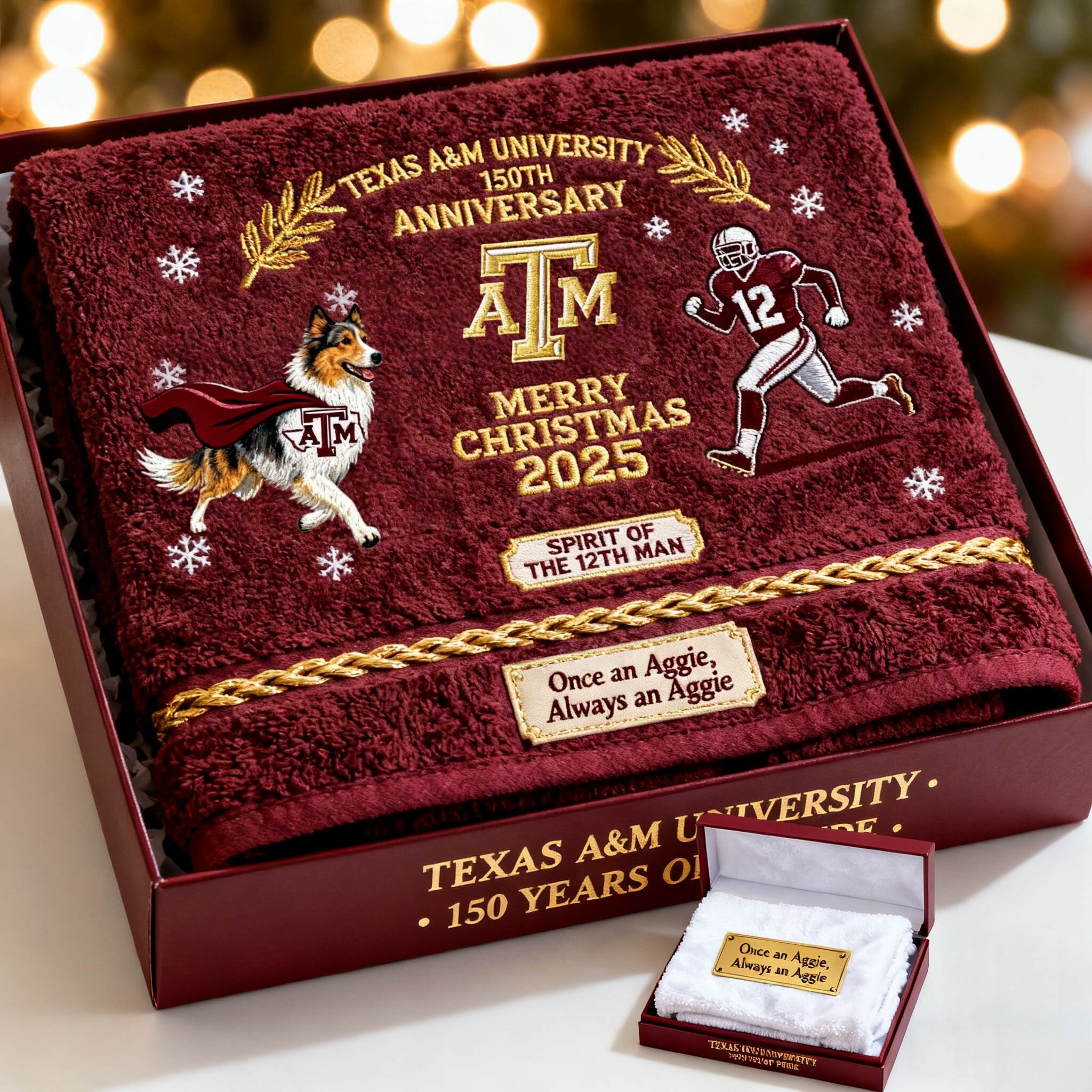Texas A&M University 150th Anniversary Christmas Towel Set 2025