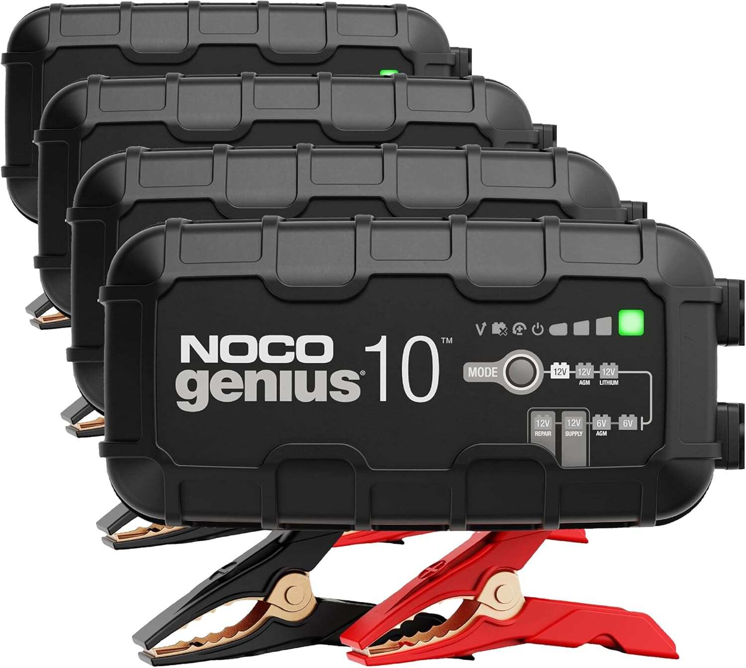 10A 6V/12V Smart Battery Charger – Automatic Maintainer, Trickle Charger & Desulfator with Overcharge Protection & Temperature Compensation – for Lead-Acid & Lithium Batteries