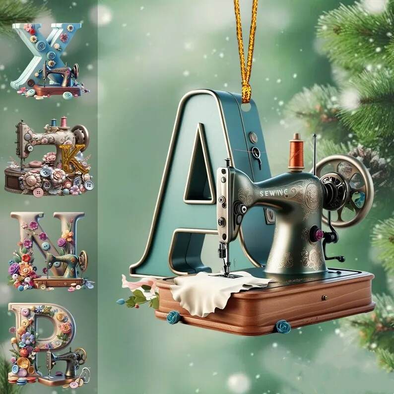 Beautiful Sewing Letter Ornament
