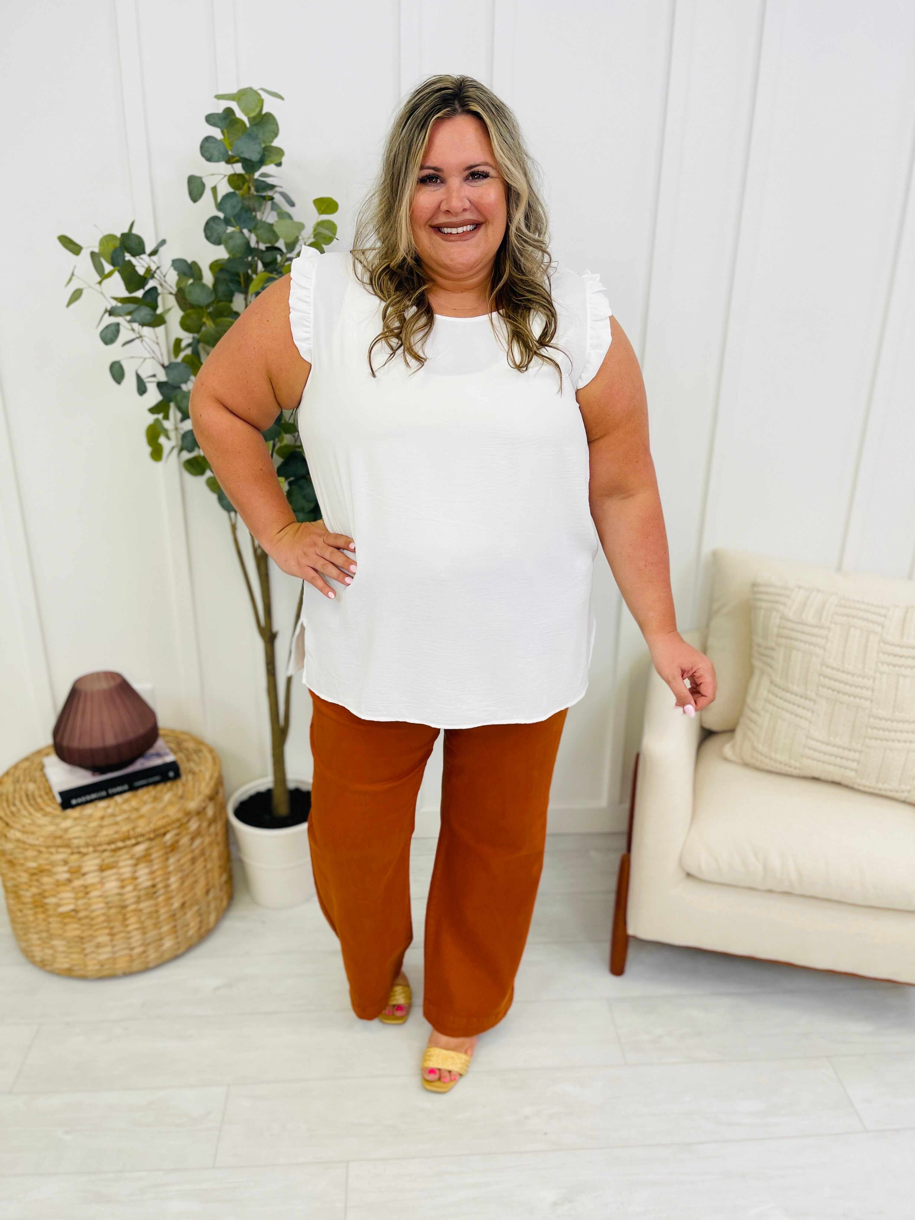 REG/CURVY Orange You Sweet Garment Dyed Wide Leg