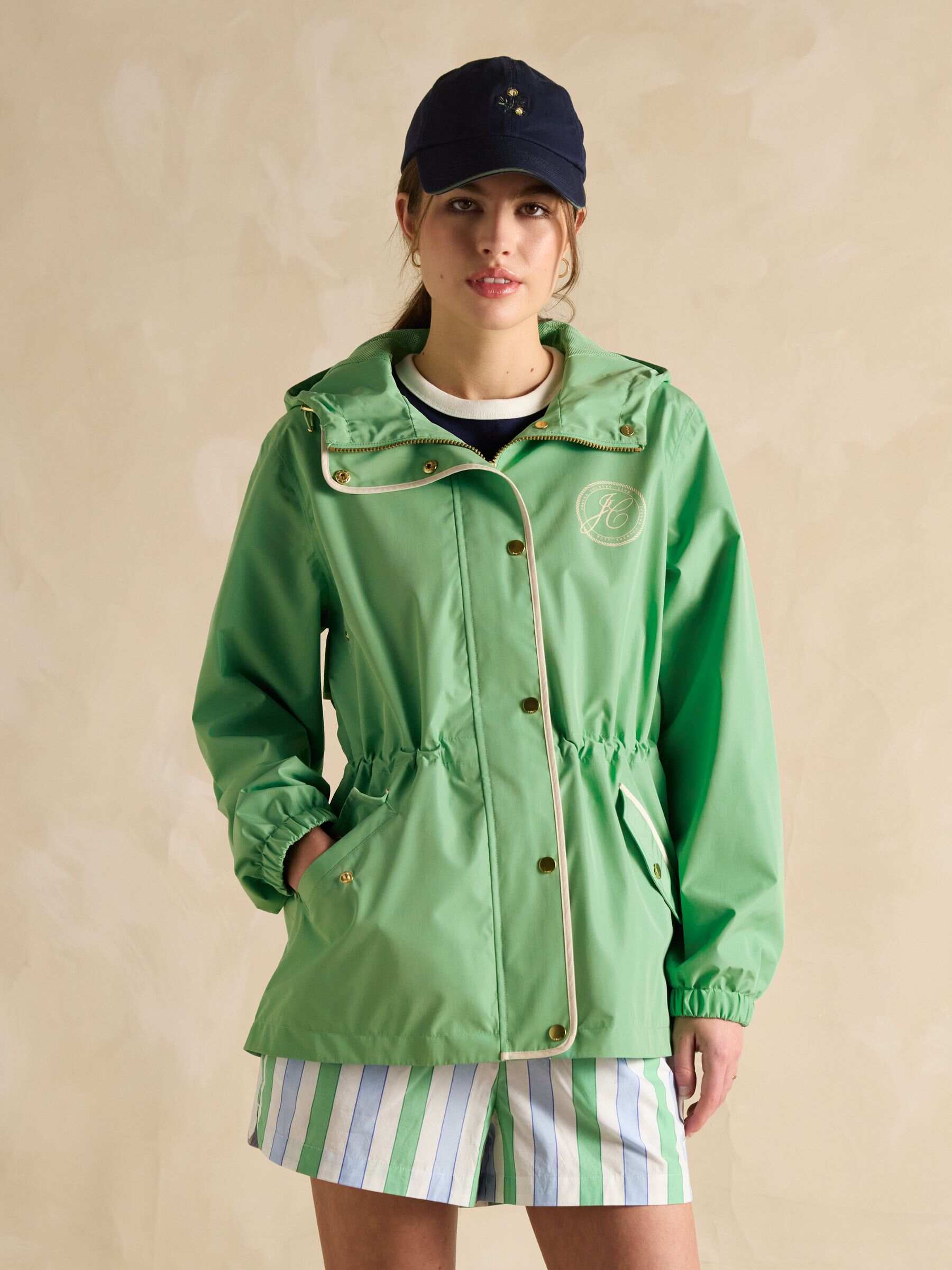 Holt Green Waterproof Packable Raincoat with Hood