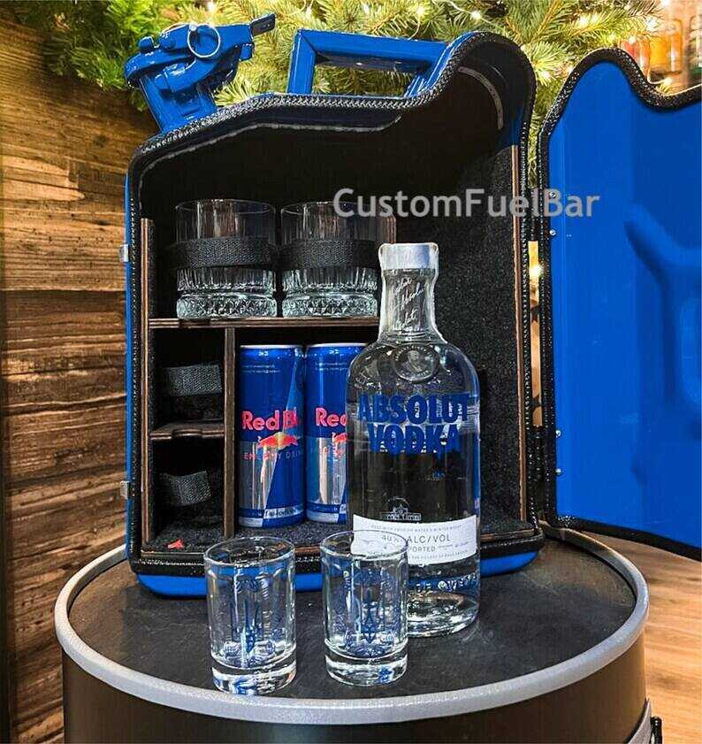 10 L Personal Jerry Can Mini Bar With Vodka Glasses and Illumination Inside, Custom Fuel Bar, Canister Mini Bar, Camping Bar, Home Bar Set