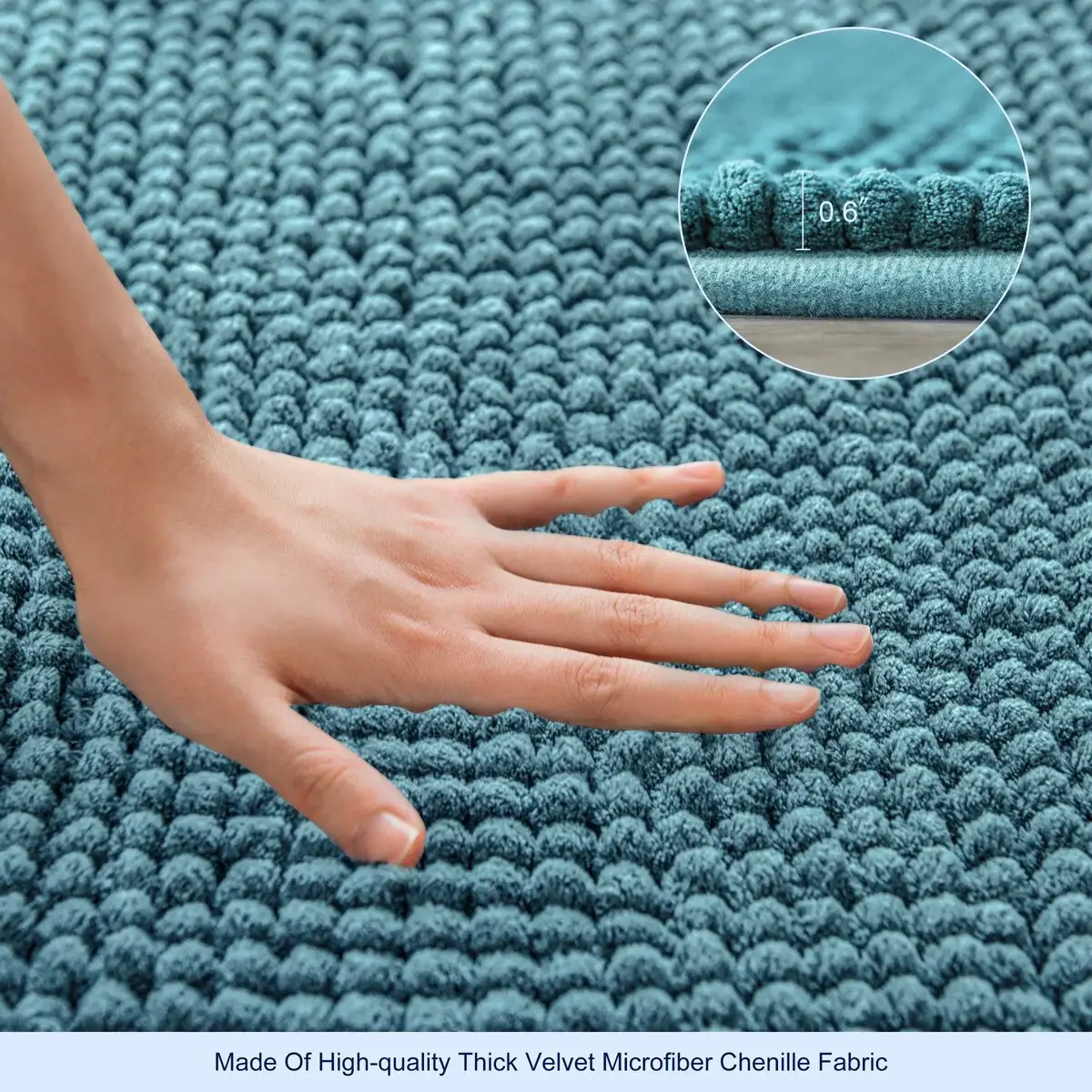 Subrtex Luxury Chenille Bath Rugs Soft Bathroom Mats