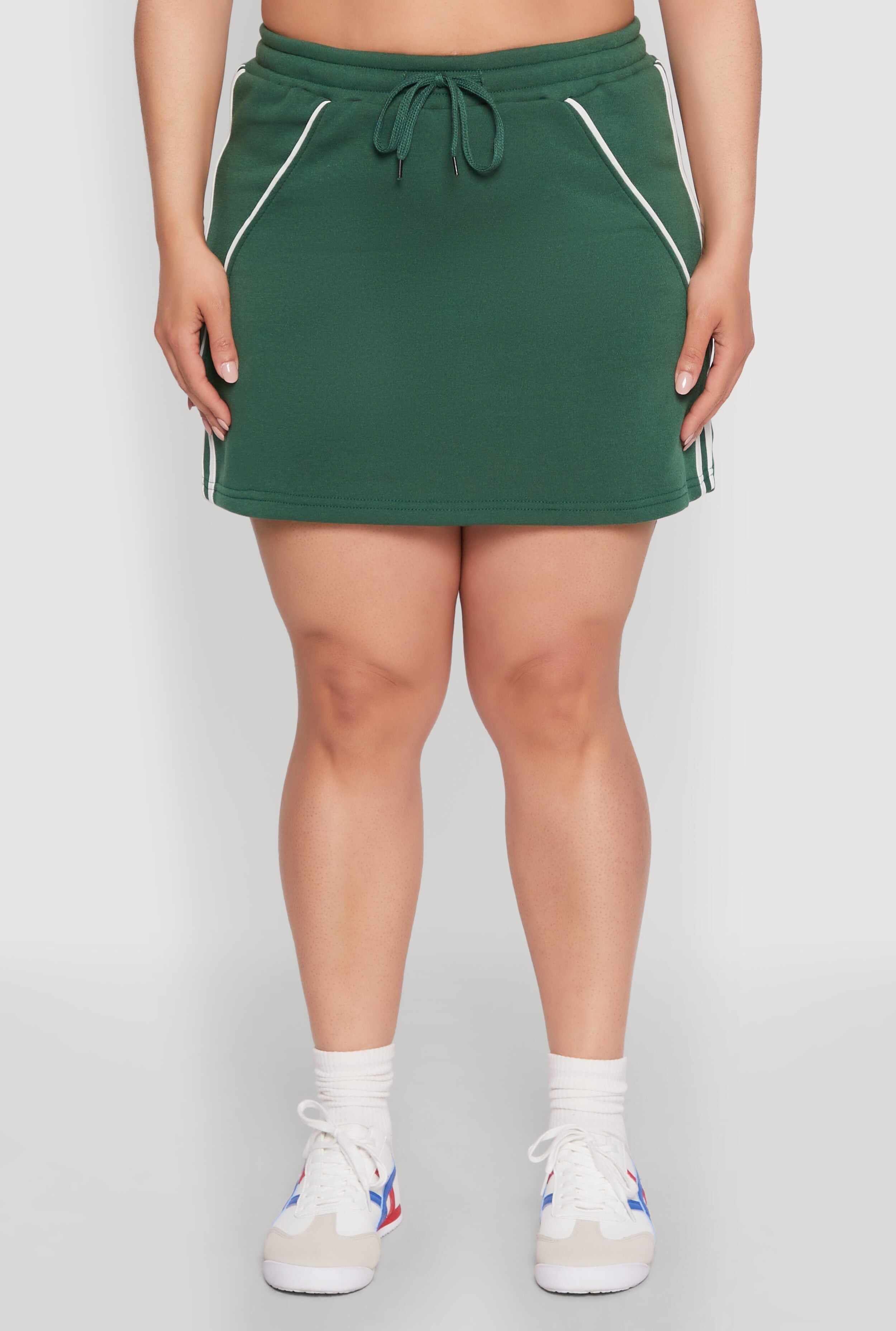 Plus Size Contrast Trim Skort