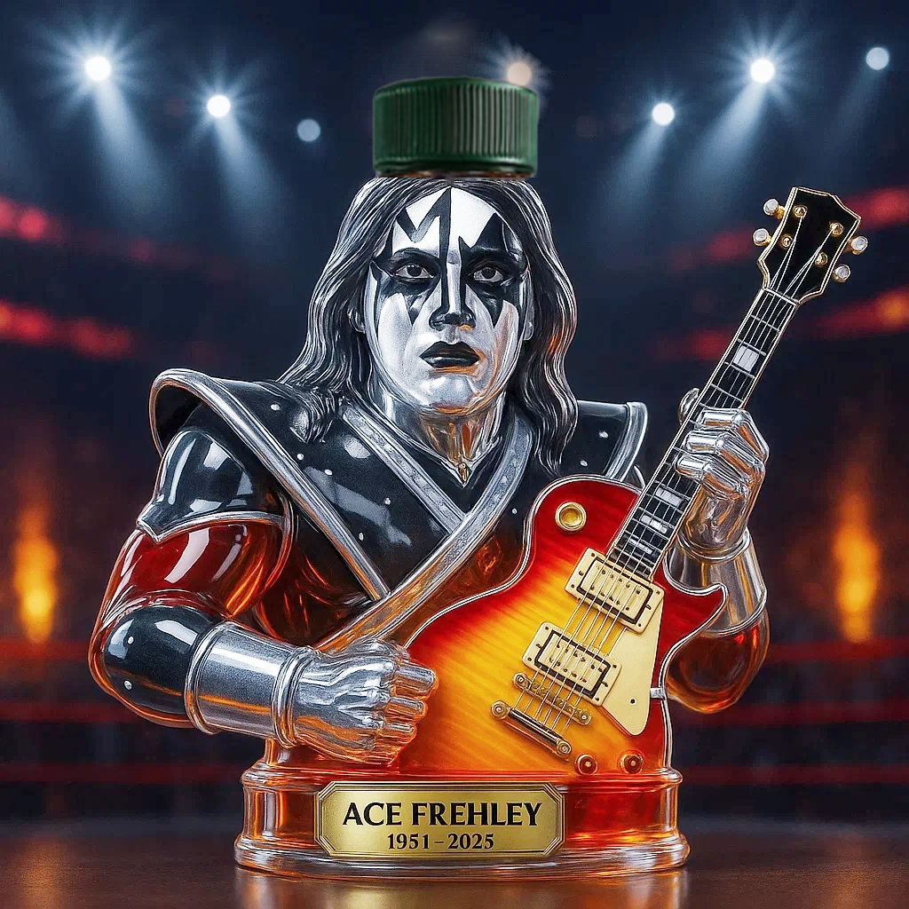 🕯️KISS-ACE FREHLEY COMMEMORATIVE WHISKEY BOTTLE