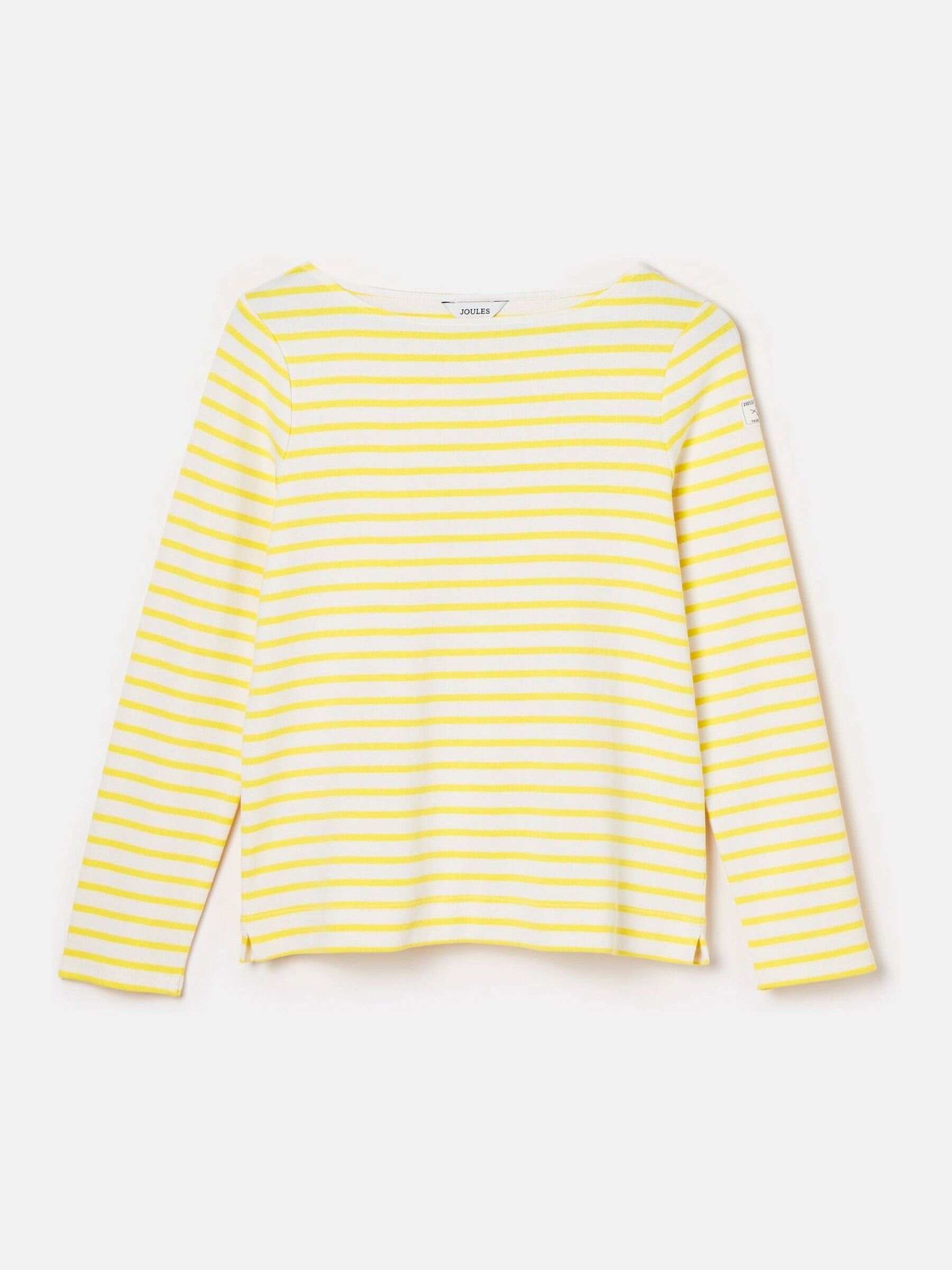 Harbour Yellow/White Boat Neck 100% Cotton Breton Top