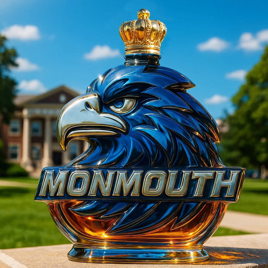 Monmouth University Hawks Whiskey Bottle