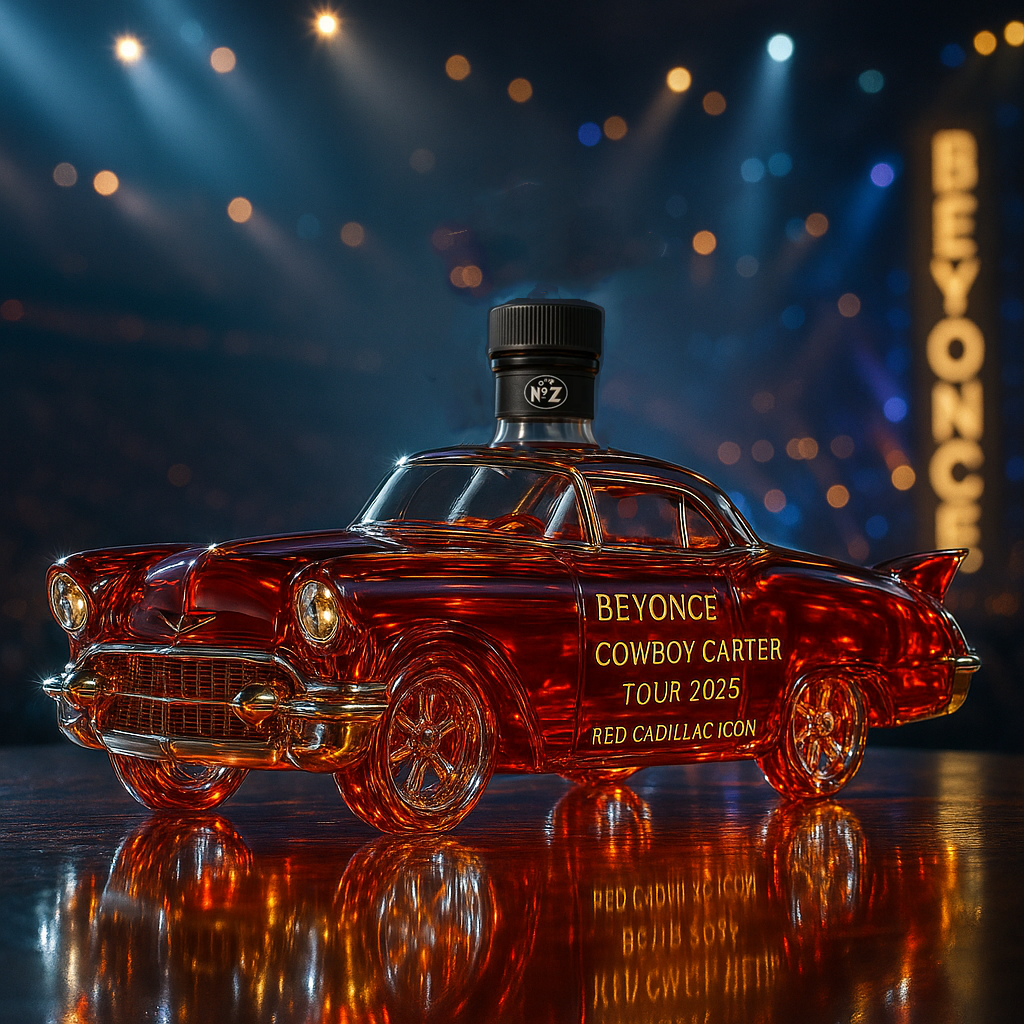 2025 Cowboy Carter Tour Red Cadillac Whiskey Bottle