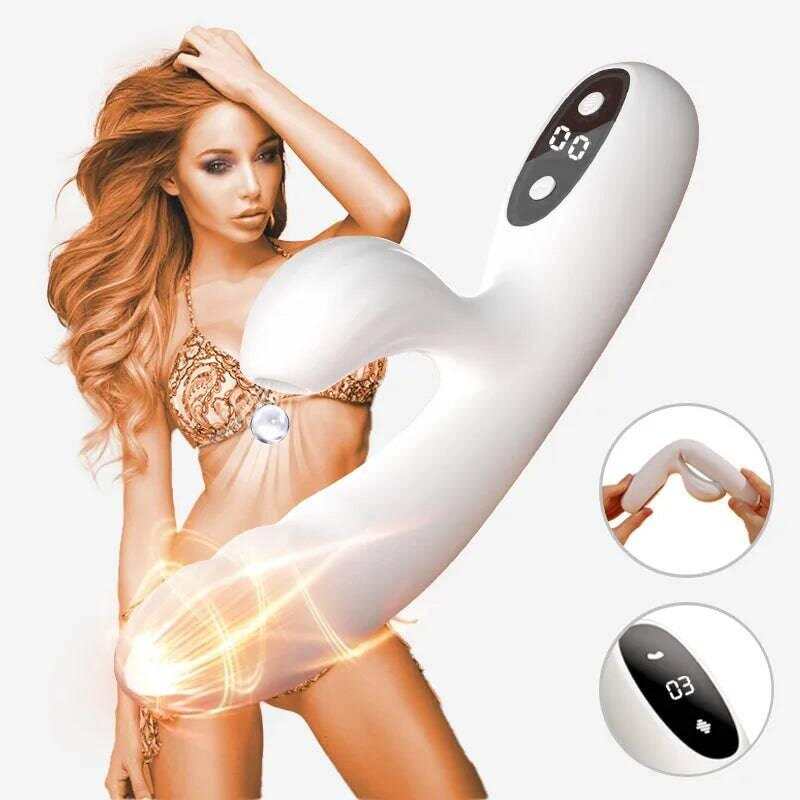 Soft and Cute Clitoris Stimulation Wand with LCD Display for Women Flexible Vibrating Insertion AV Pleasure Toys for Women