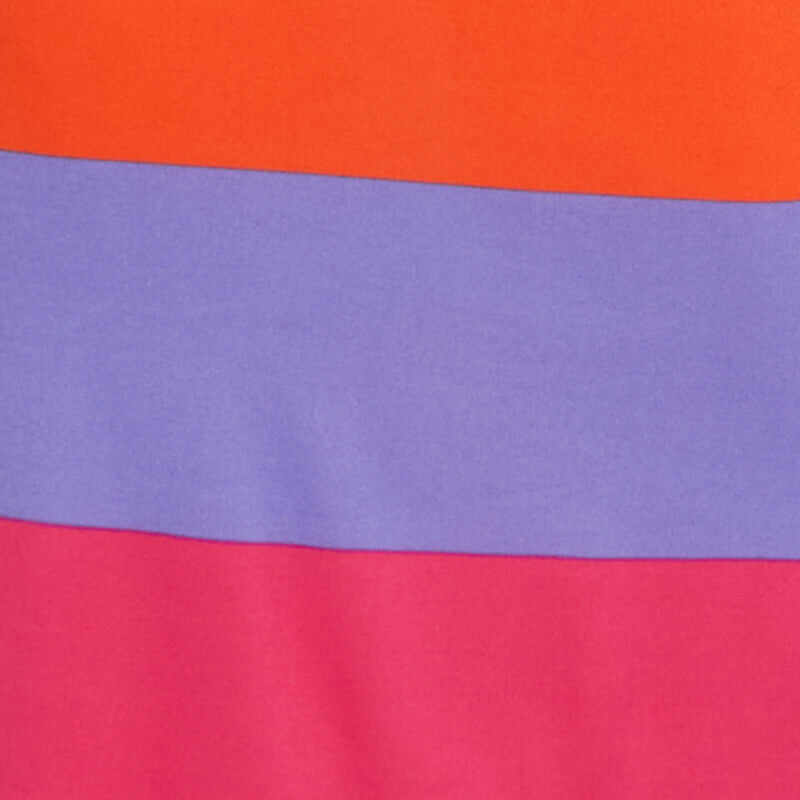 Color Blocked Striped Polo Collar Sleeveless Midi Dress