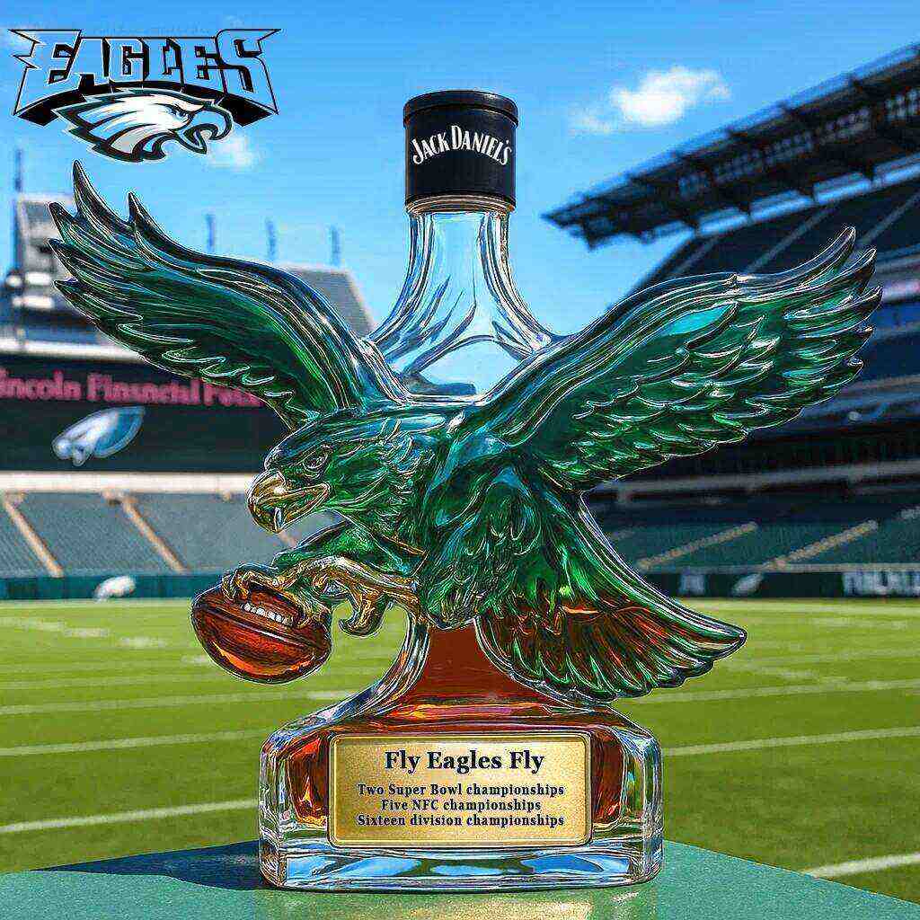 Philadelphia Eagles Retro Logo Whiskey Bottle