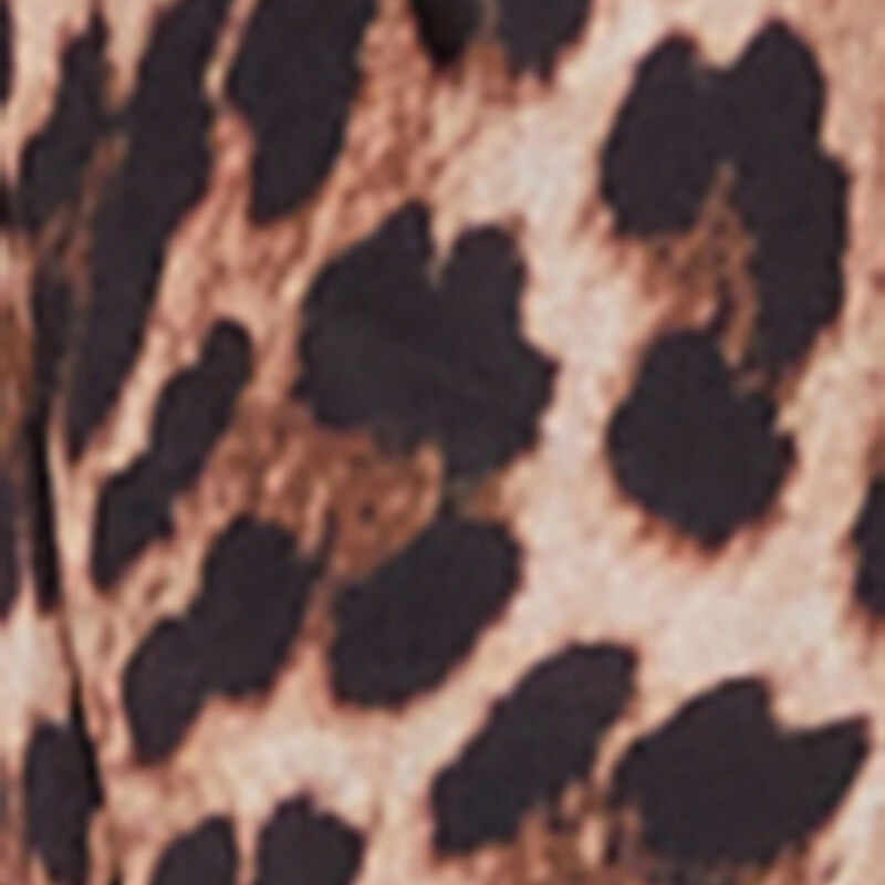 Leopard Print Tiered Plunge Halter Dress