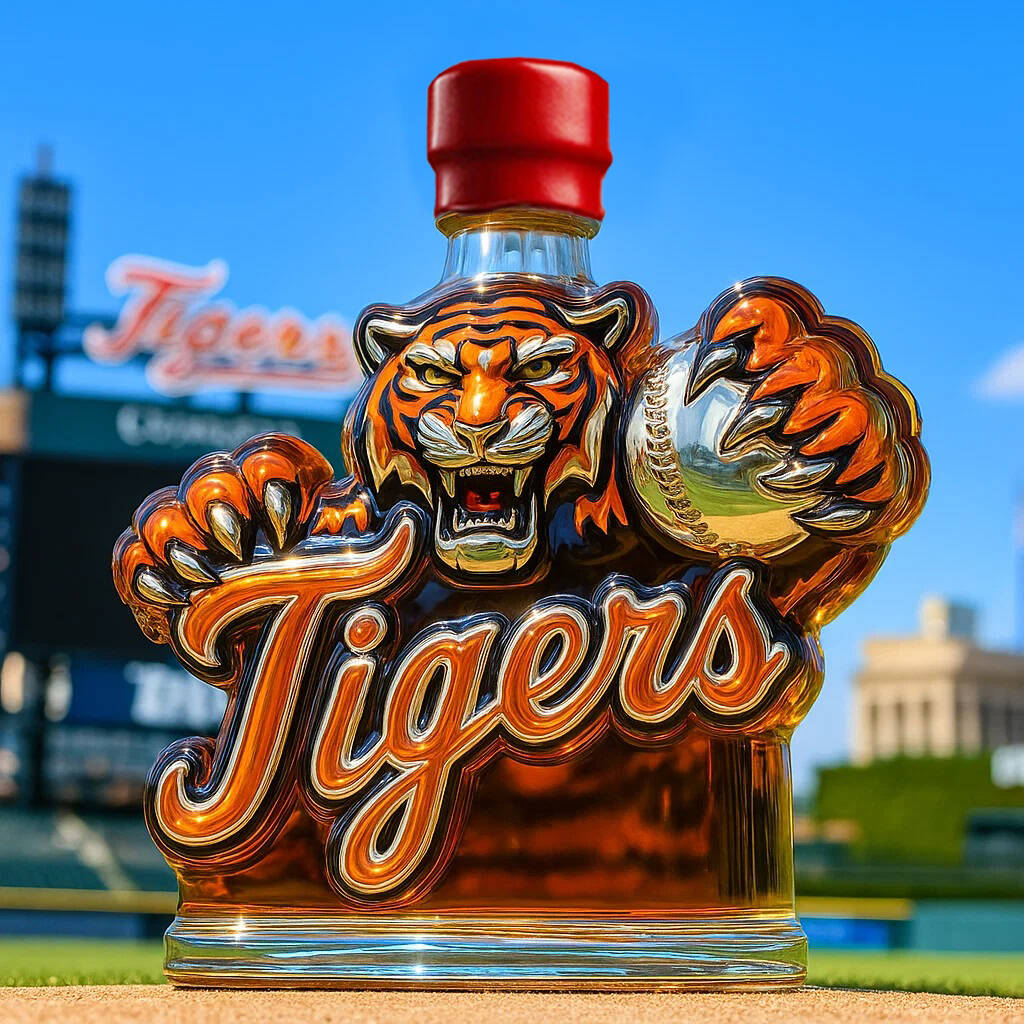 Detroit Tigers Whiskey Bottle