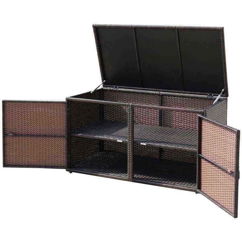 88 Gallon Rattan Deck Storage Box Patio Container