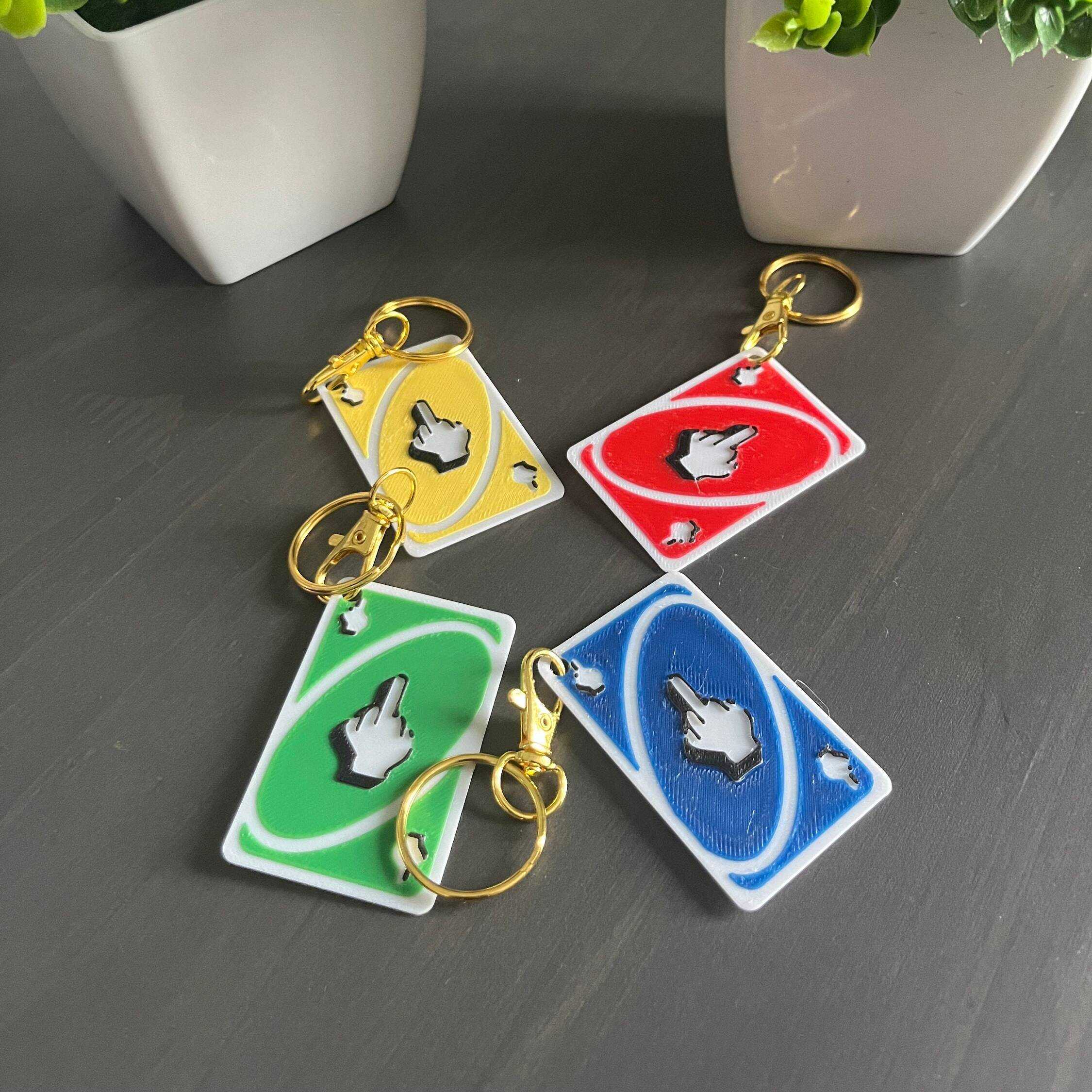 uno middle finger flip reverse card | keychains