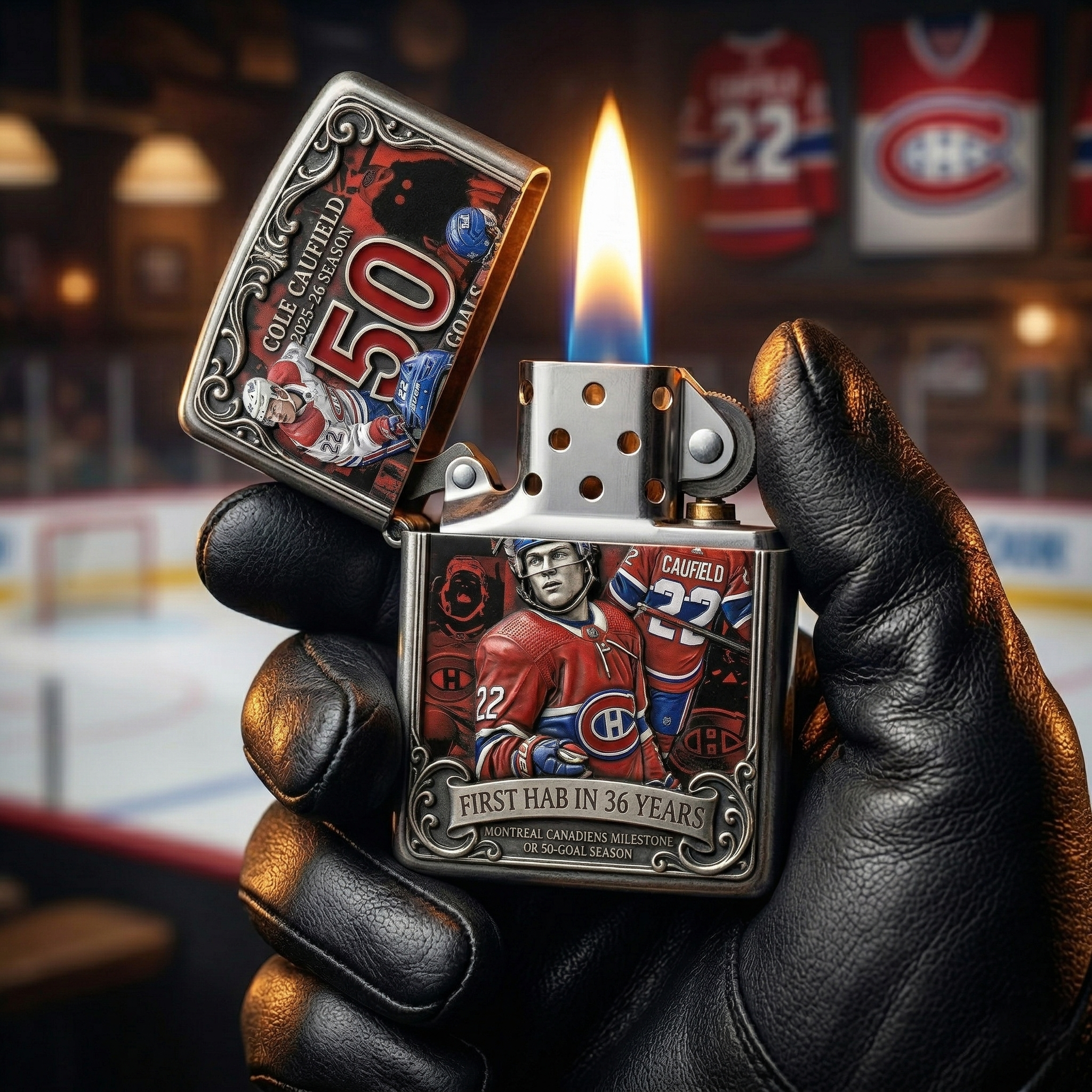 🔥Cole Caufield 50 Goals Montreal Canadiens Limited Edition Zippo Lighter