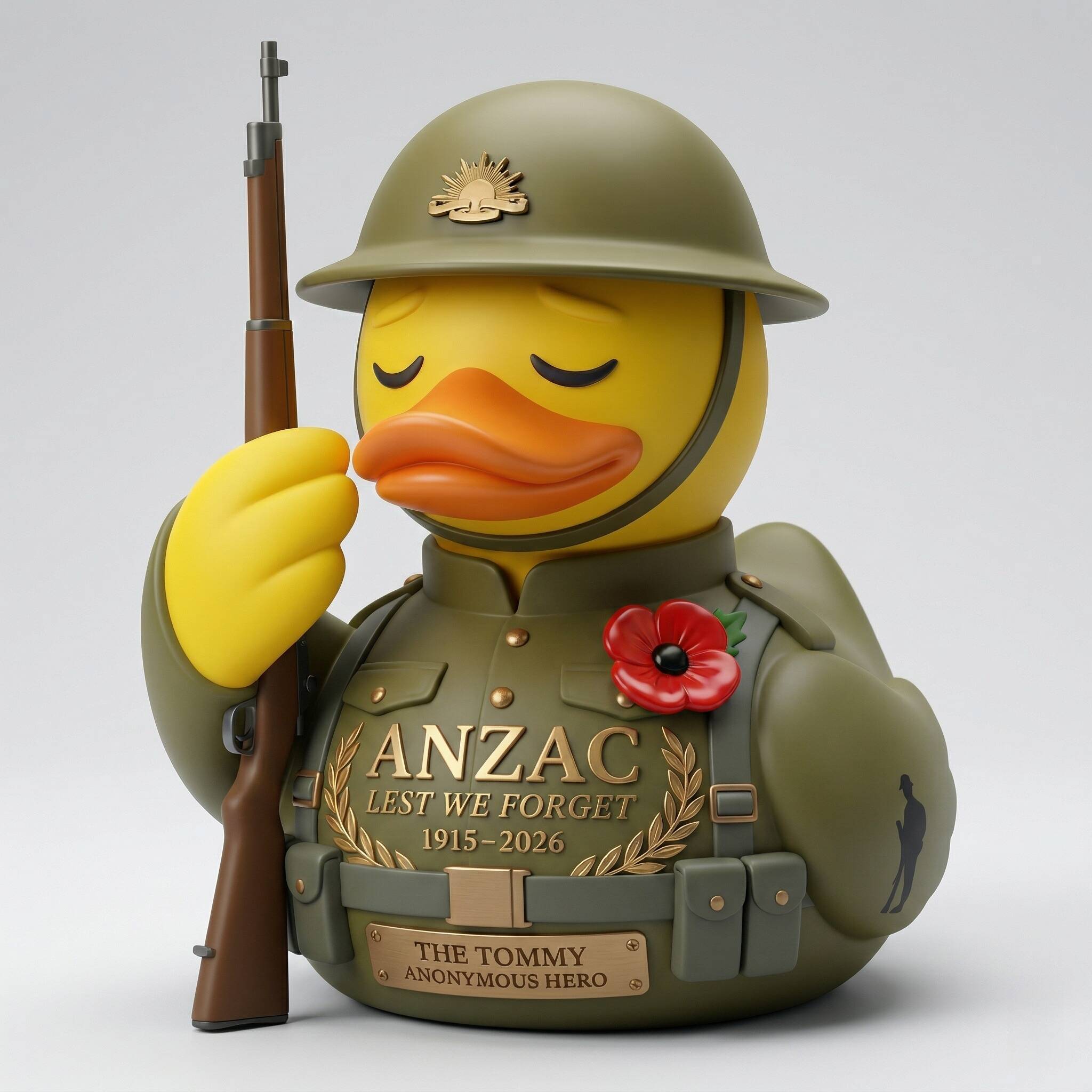 ANZAC Lest We Forget Tribute Duck