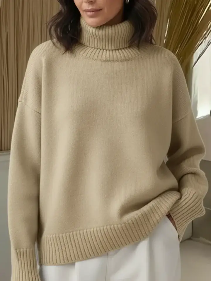 🔥Summer Arrivals🌟Cozy High-neck Solid Color Sweater