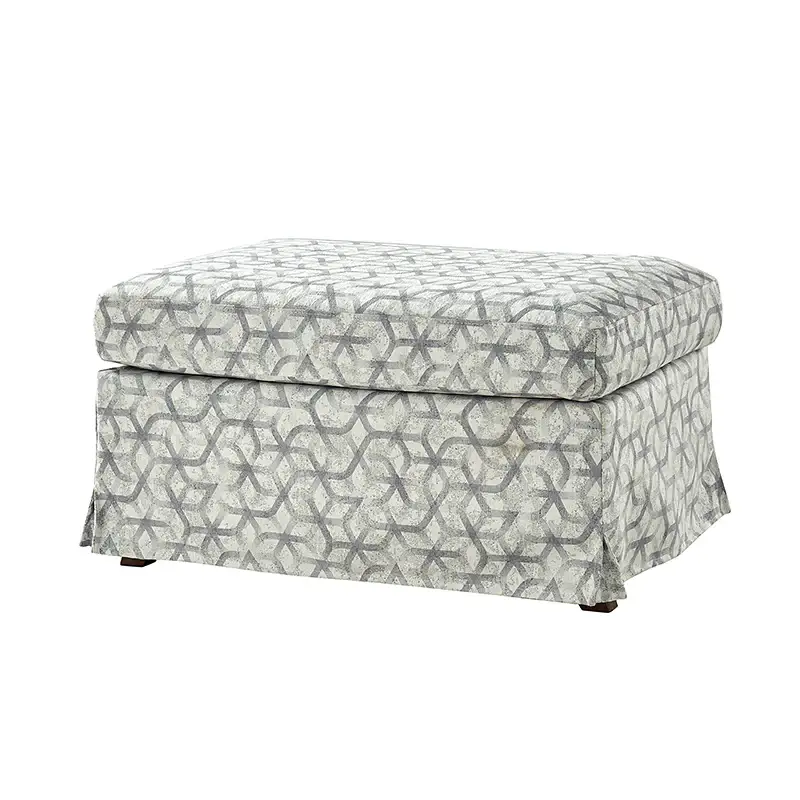 Miles Slipcovered Armchair with Large Ottoman