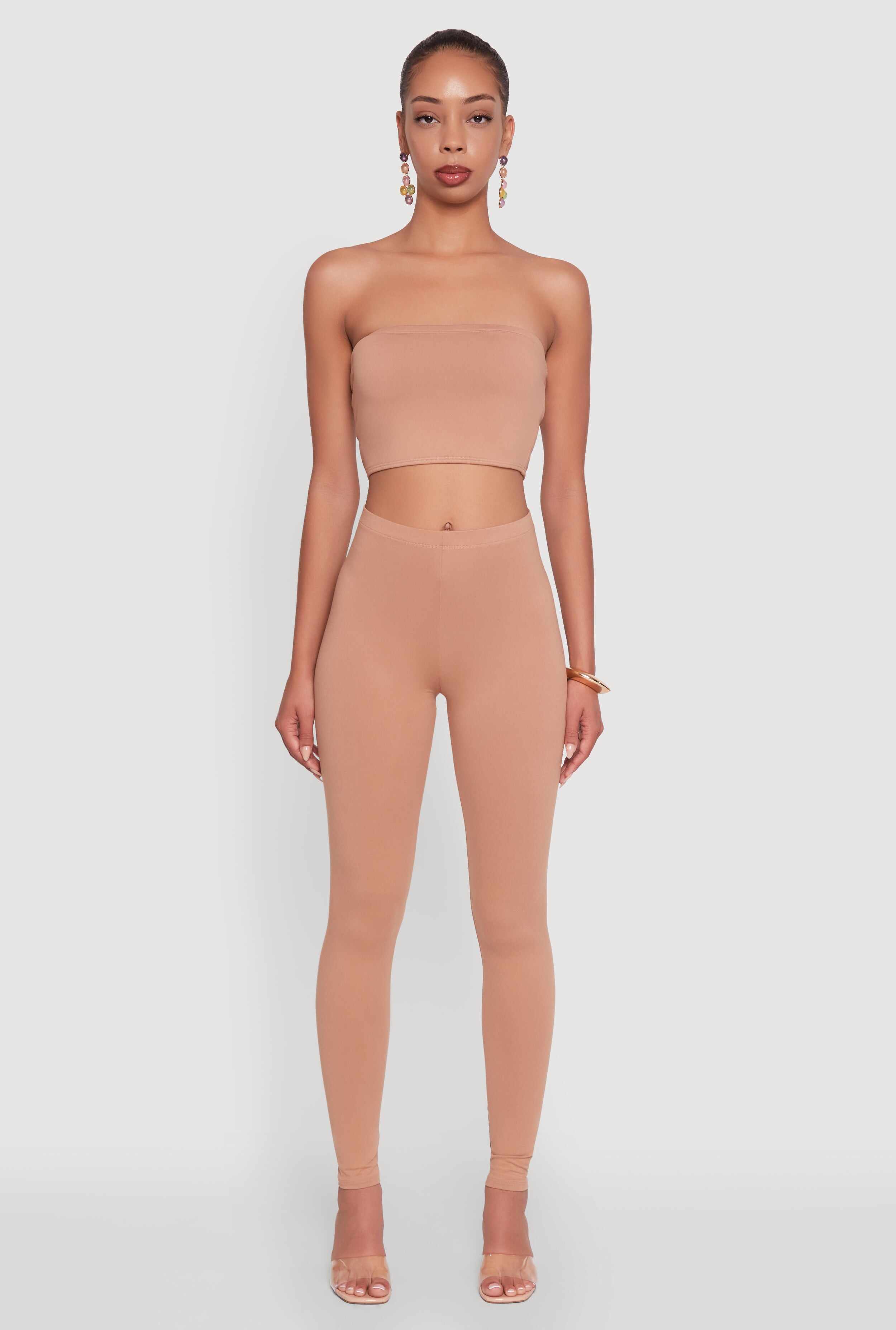 Trendy Solid Cropped Bandeau Top