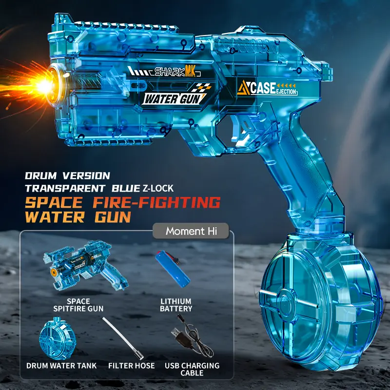 LED Electric Water Blaster with Space Energy Ring Design, High-pressure & Long-range, Large Capacit【Safe & Harmless Water Gun Toy】