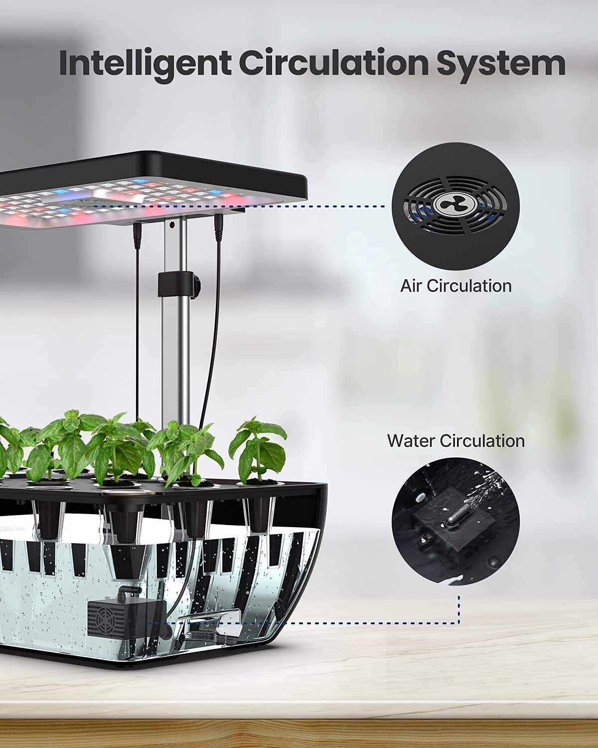 Hydroponics Growing System 12Pods, Indoor Garden with LED Grow Light