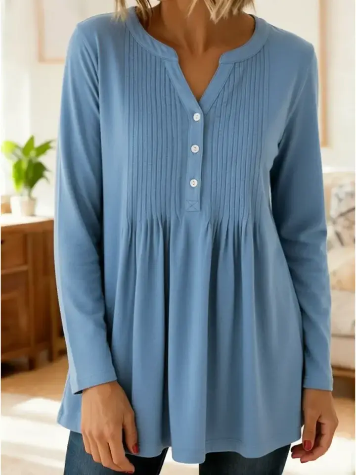 🔥Summer Arrivals🌟Women's Cozy Stretchy Knitted Pleated Cotton Top