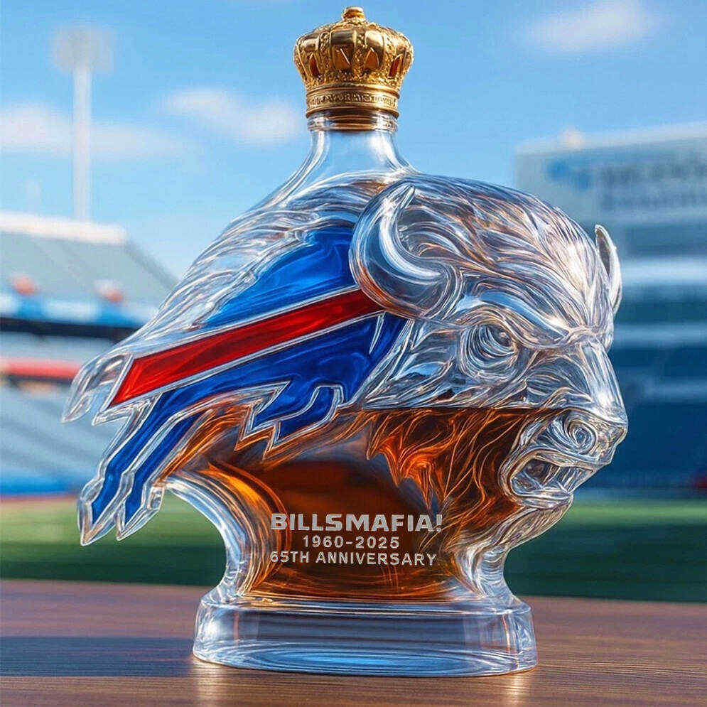 Buffalo Bills 65th Anniversary Whiskey Bottle