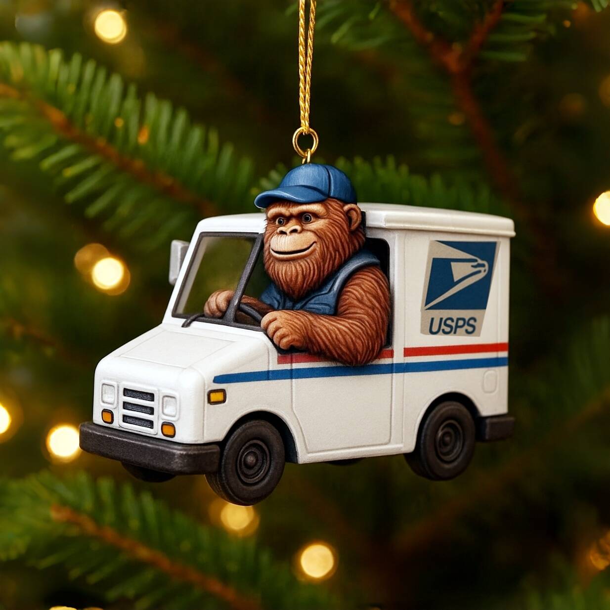 Bigfoot USPS Christmas Ornament 2025