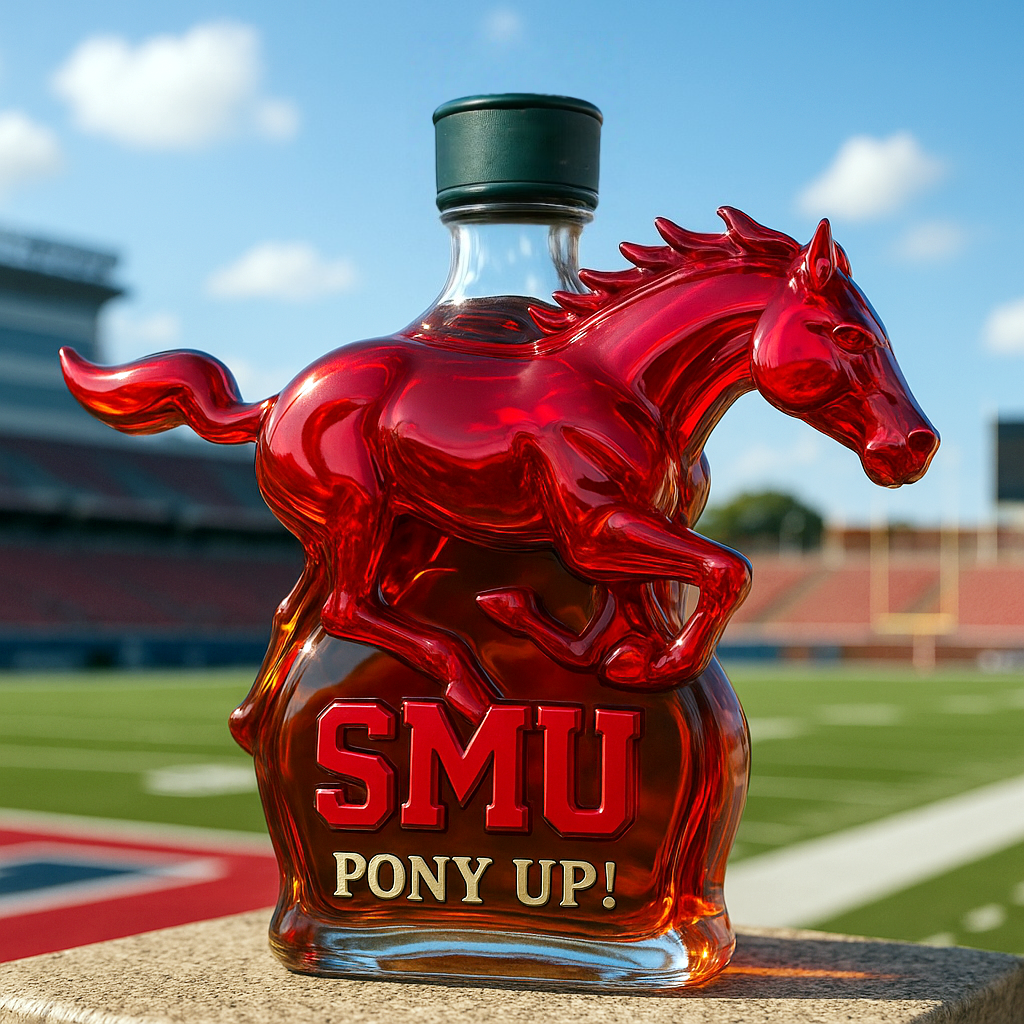 SMU Mustangs Limited-Edition Whiskey Bottle