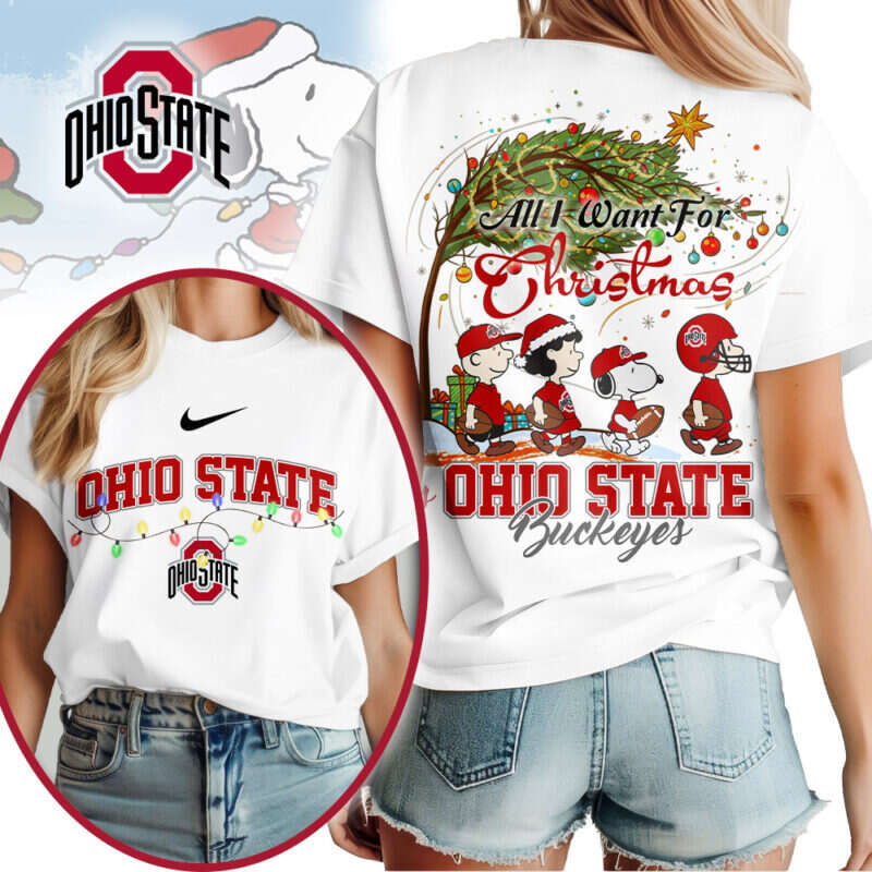Ohio State Buckeyes | Premium NCAA All I Want For Christmas Peanuts Shirt MM