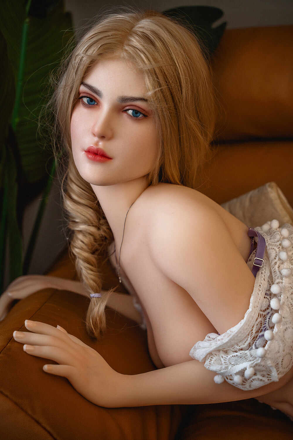 Elvira 5ft18 / 158cm S20 Silicone Head + TPE Body Flat Chest Big Belly Full Size Pregnant Sex Doll