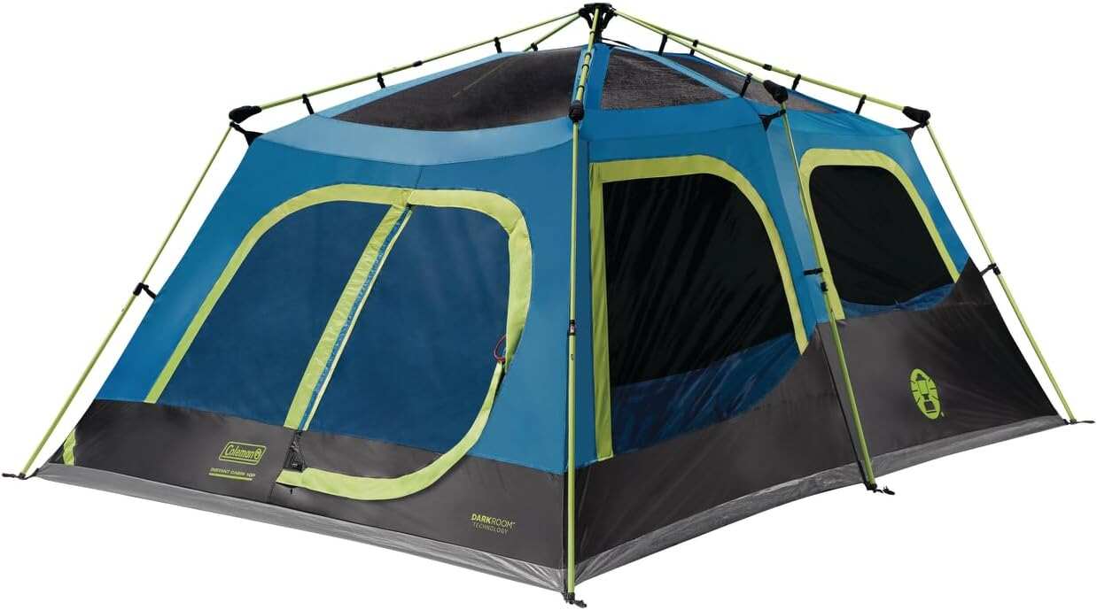 Coleman Camping Tent with Instant Setup, 4/6/8/10 Person Weatherproof Tent with WeatherTec Technology, Double-Thick Fabric, and Included Carry Bag, Sets Up in 60 Seconds