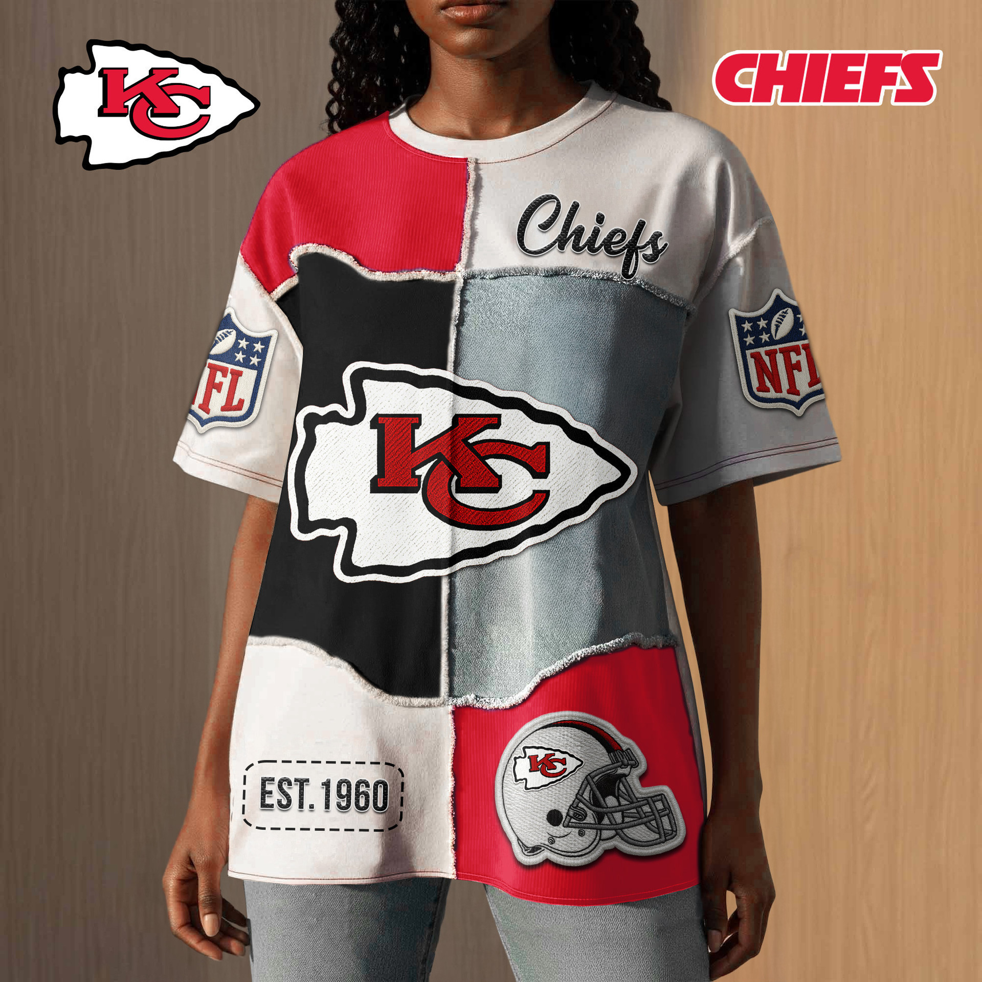Kansas City Chiefs | Premium NFL Patchwork Vintage T-Shirt TD