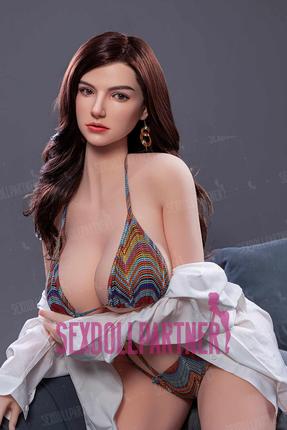 US Stock - RIDMII Marissa 5ft48 / 167cm Unique Design SNK26 ROS Soft Silicone Head + TPE Body Realistic Milky Big Tits Female Real-life Sex Doll For Blowjob
