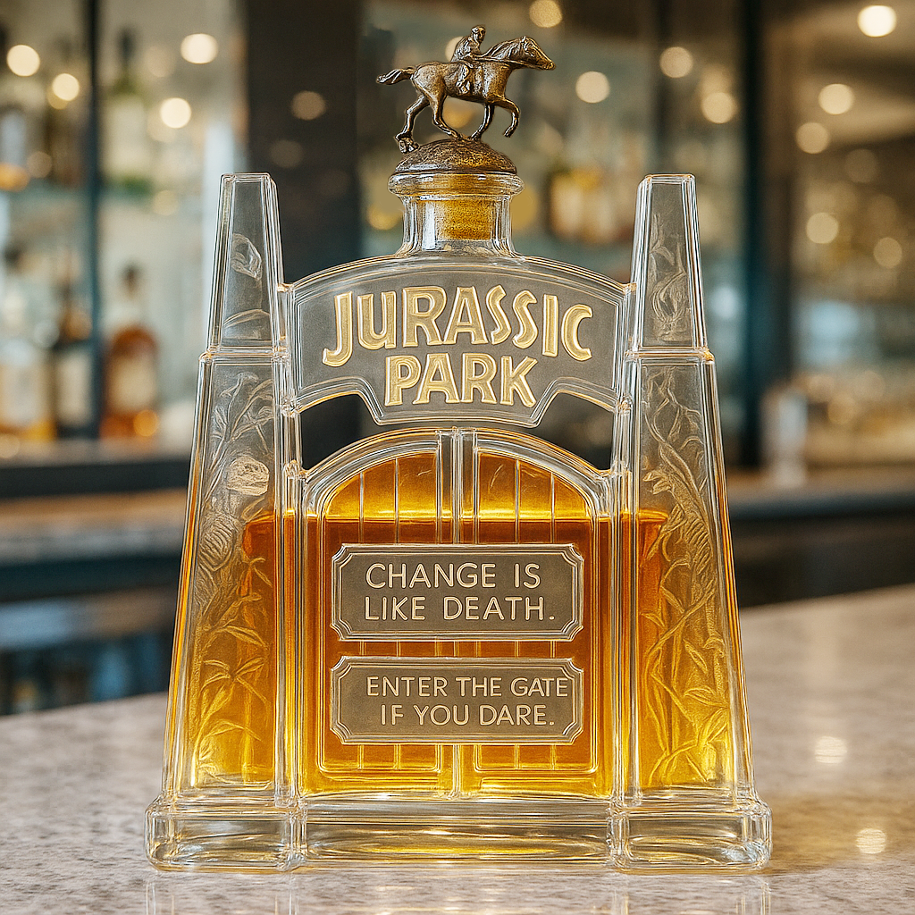 Jurassic Park Gate Whiskey Bottle 🦖🥃