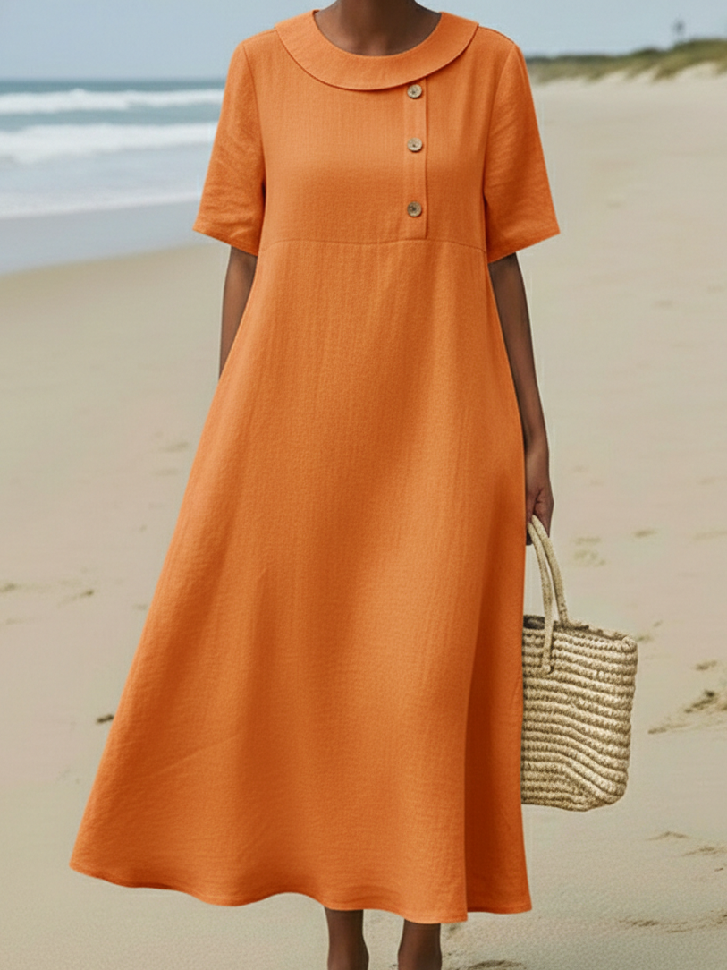 🔥Summer Arrivals🌟Elegant Cozy Round-neck Loose A-line Dress