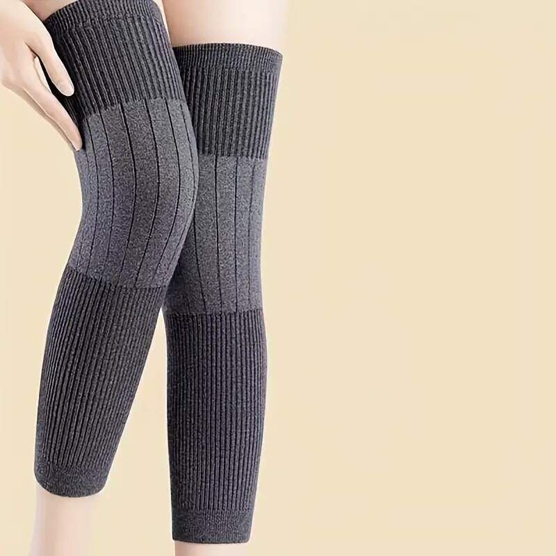 🔥𝗖𝗹𝗲𝗮𝗿𝗮𝗻𝗰𝗲 𝗦𝗮𝗹𝗲🌟Unisex Winter Knit Plush Knee Braces Leg Warmer Men Women Thicken Knee Pads Sleeves Thermal Knee Warmers