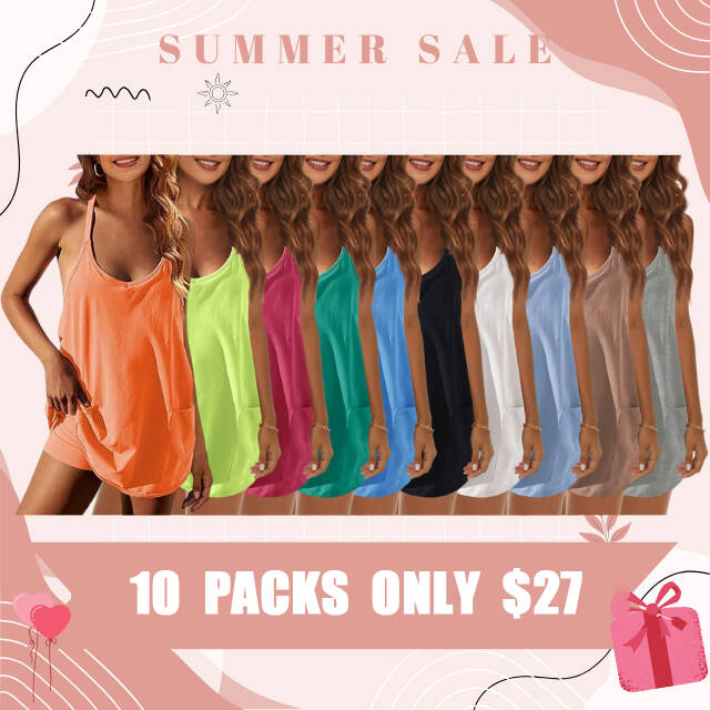 💝Last Day Promotion⚡Women's Womens Athletic Sleeveless Mini Dress