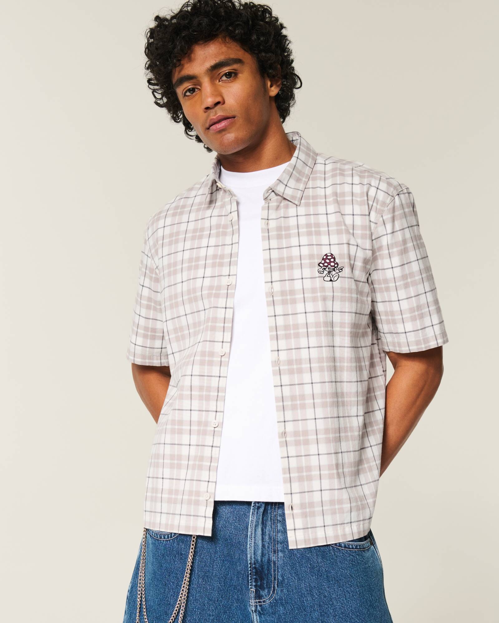 Boxy Short-Sleeve Cherry Graphic Shirt