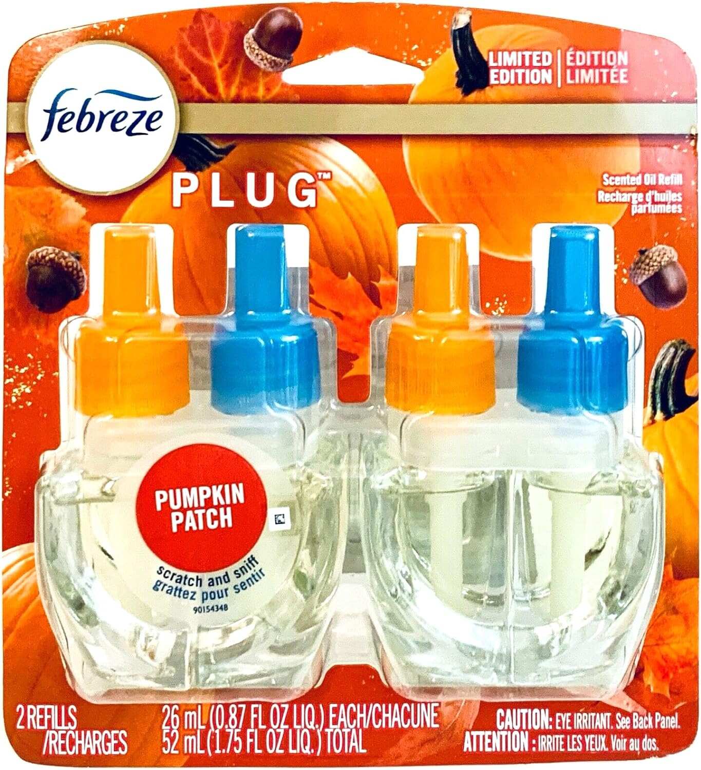 Febreze Odor-Fighting Fade Defy PLUG Air Freshener, Mountain, Ocean, Amber, (3) .87 fl. oz. Oil Refills