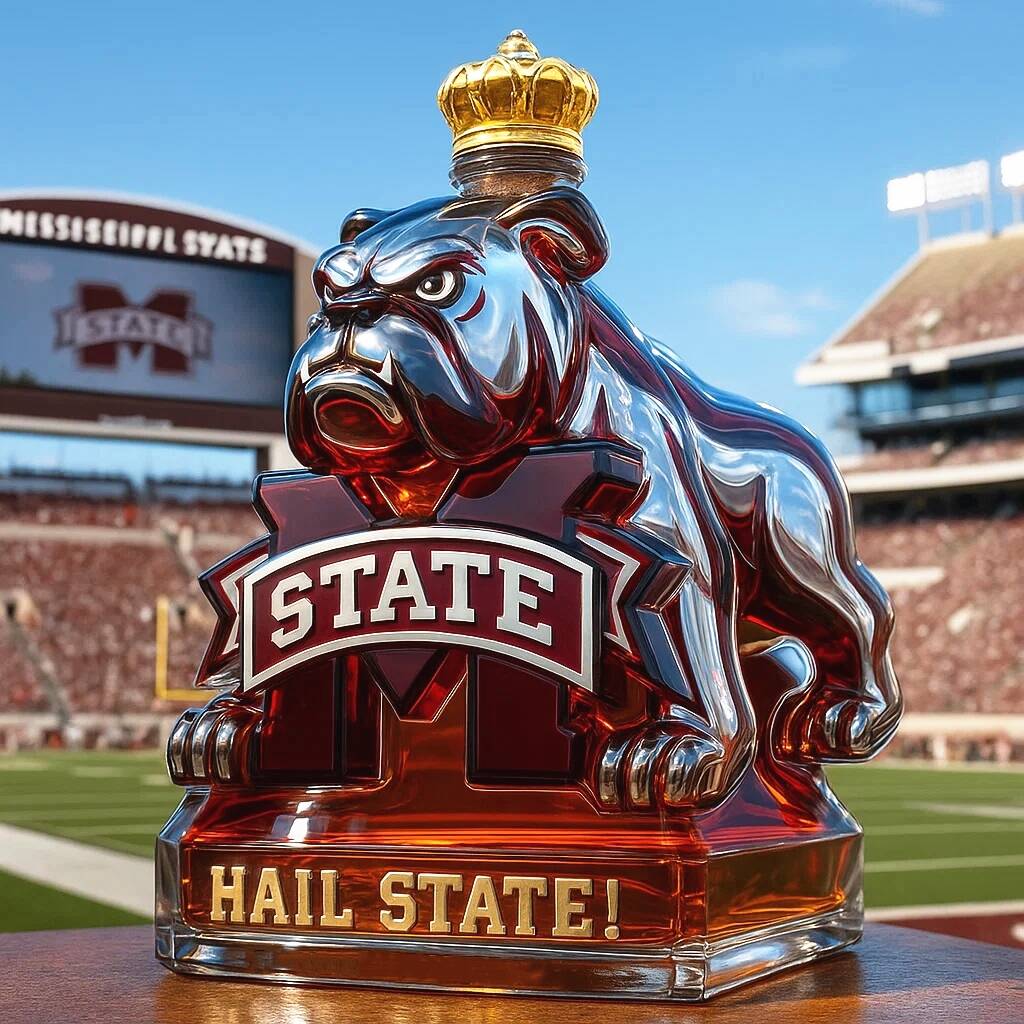 Mississippi State Bulldogs Whiskey Bottle